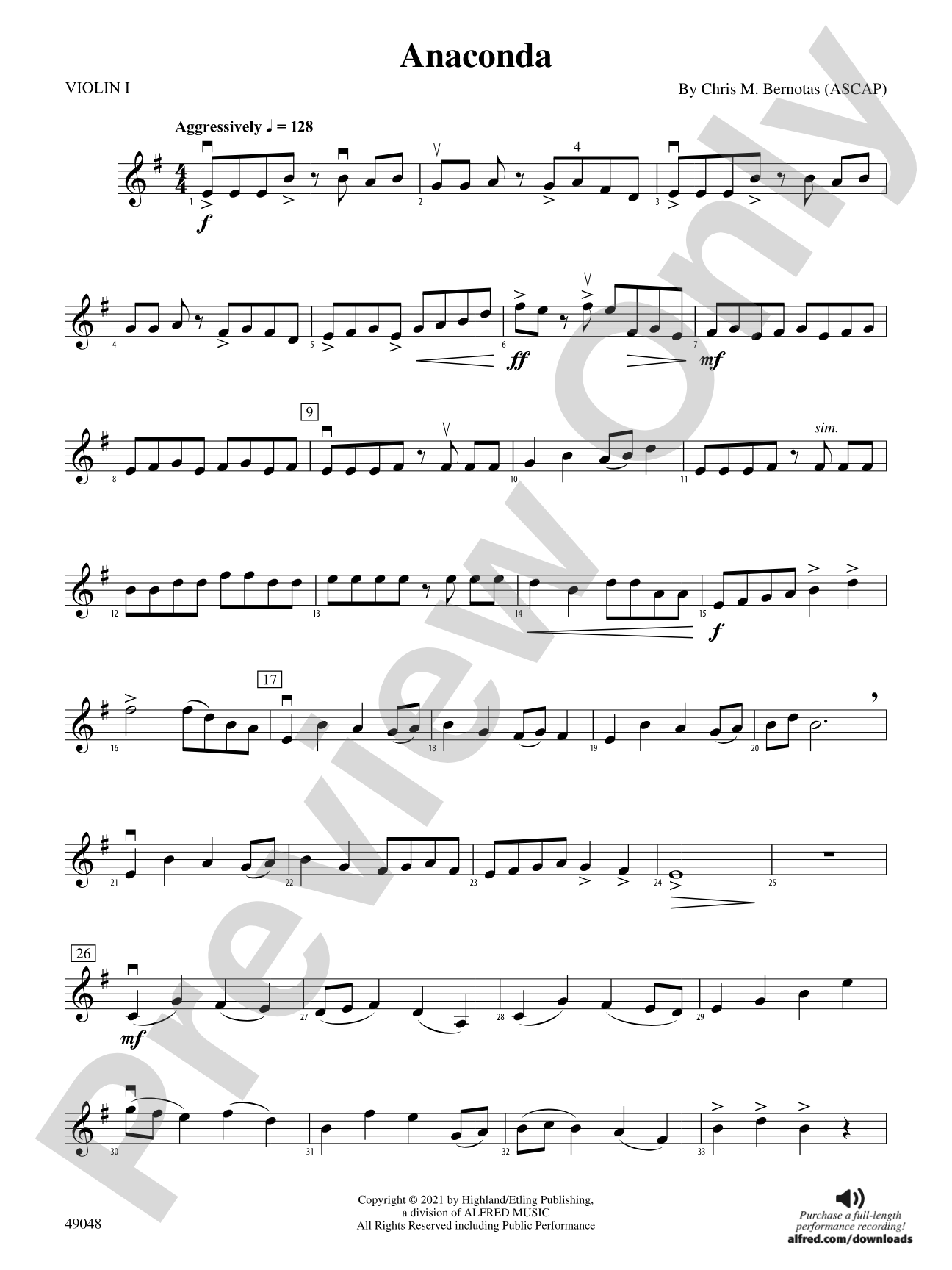 Anaconda: 1st Violin