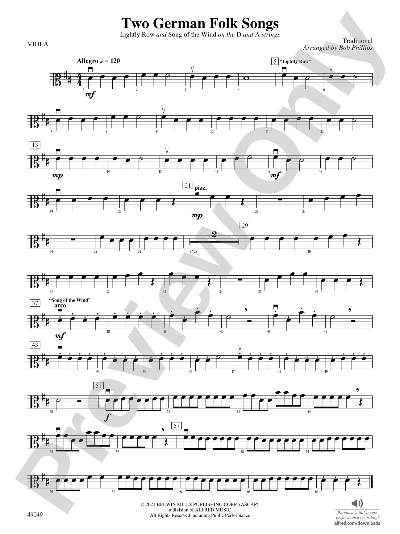 Two German Folk Songs: Viola