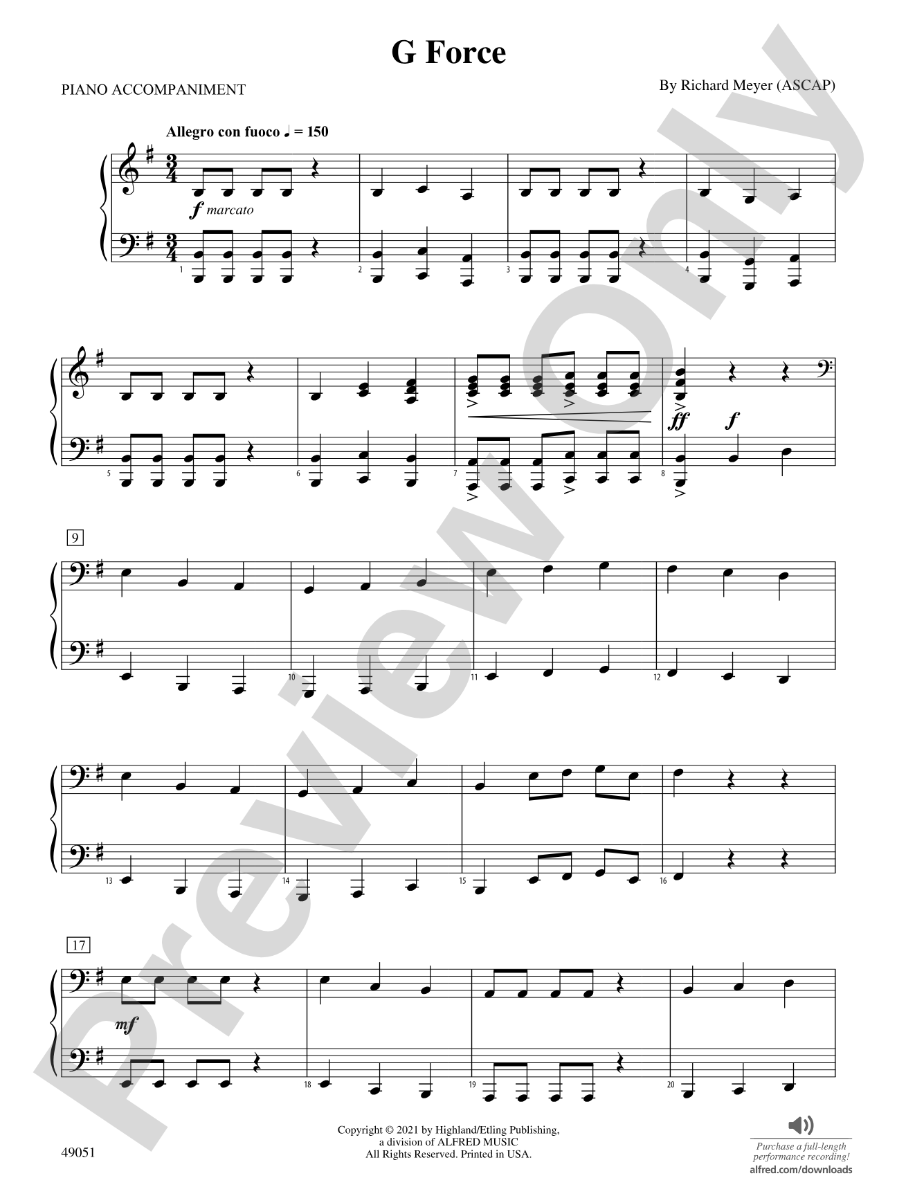 G Force: Piano Accompaniment
