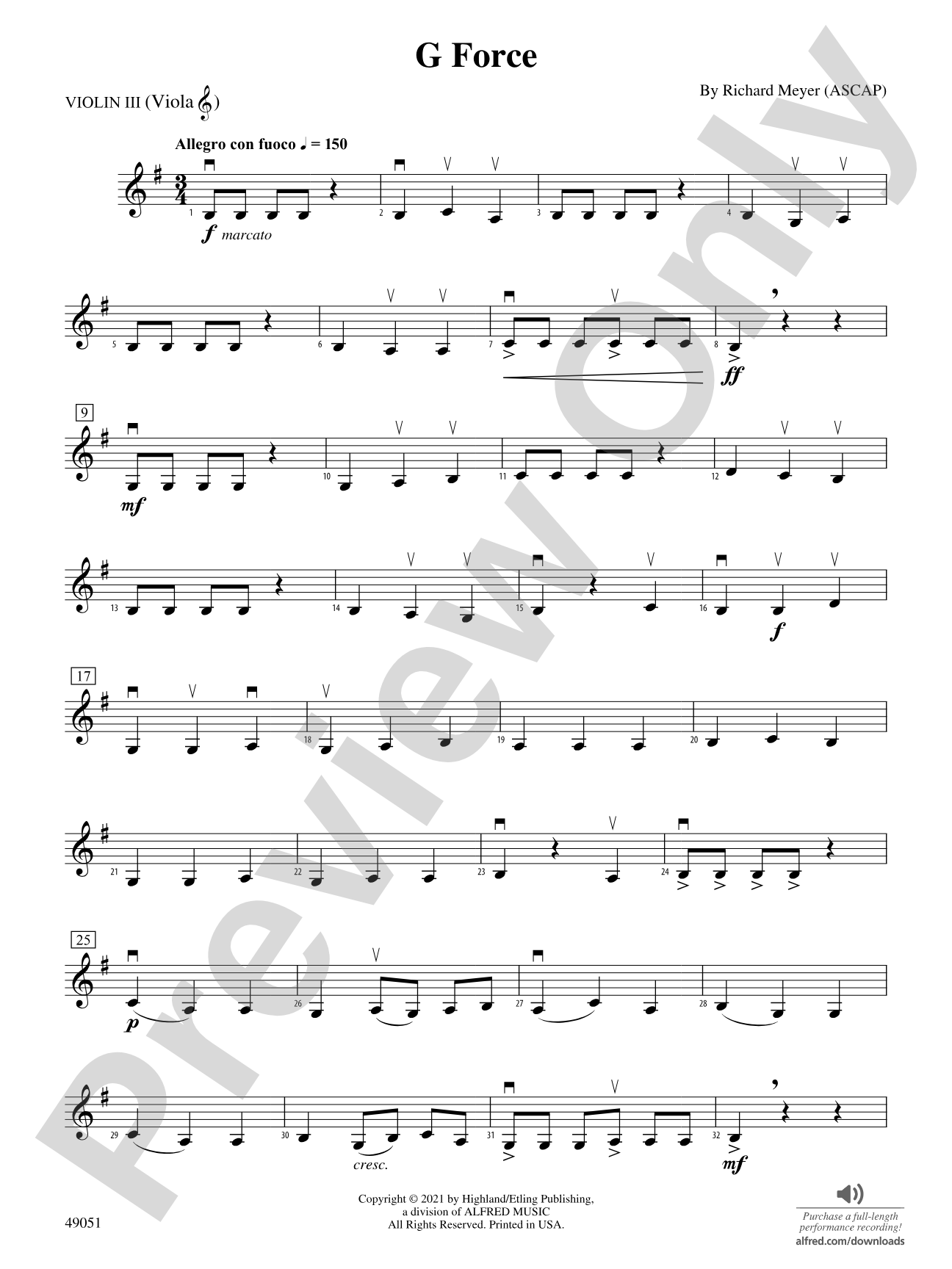 G Force: 3rd Violin (Viola [TC])