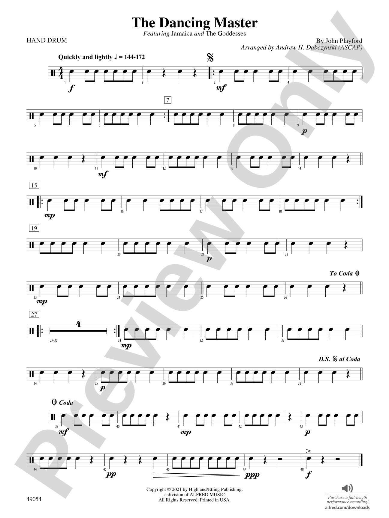 The Dancing Master: 1st Percussion
