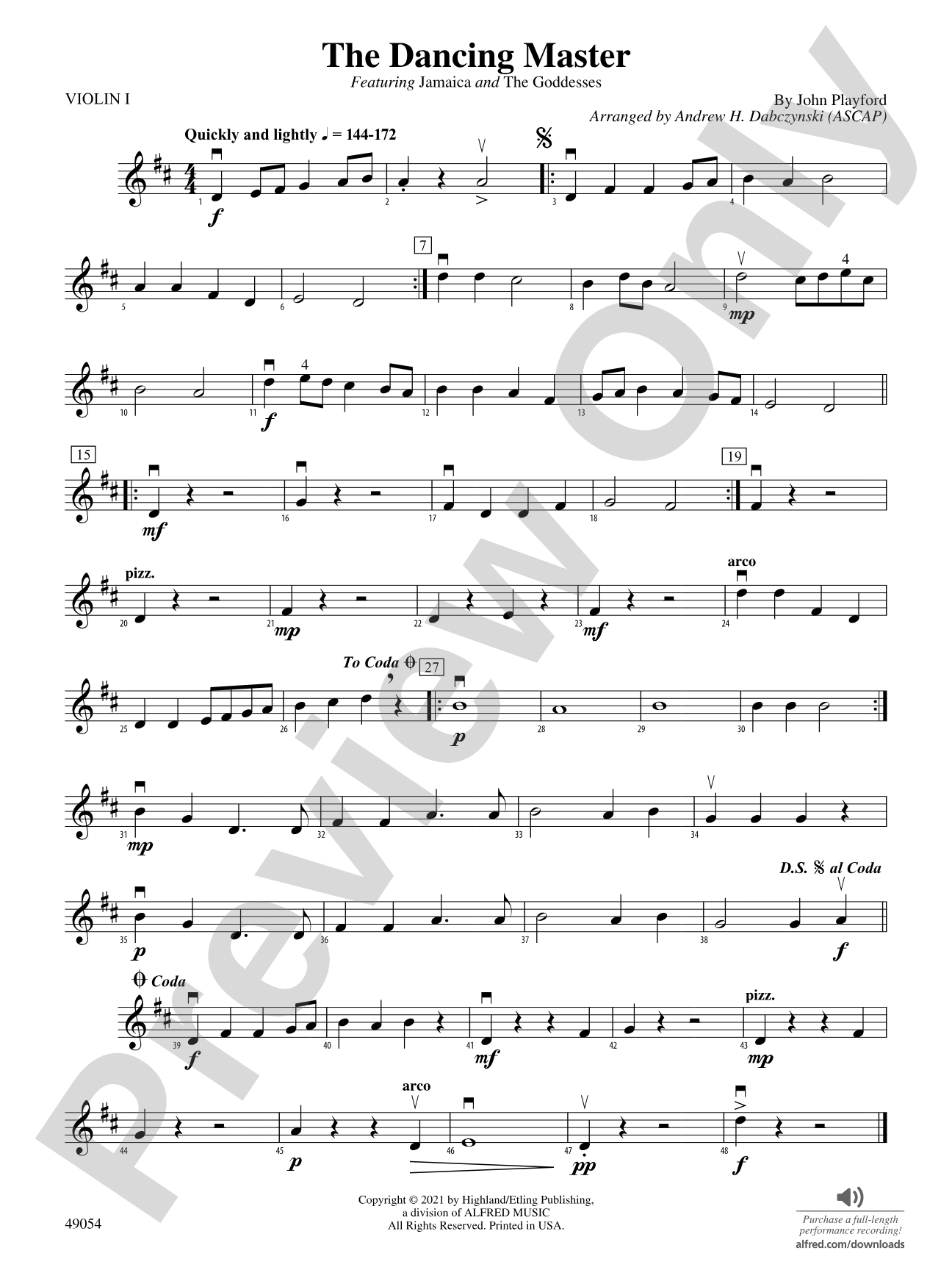 The Dancing Master: 1st Violin