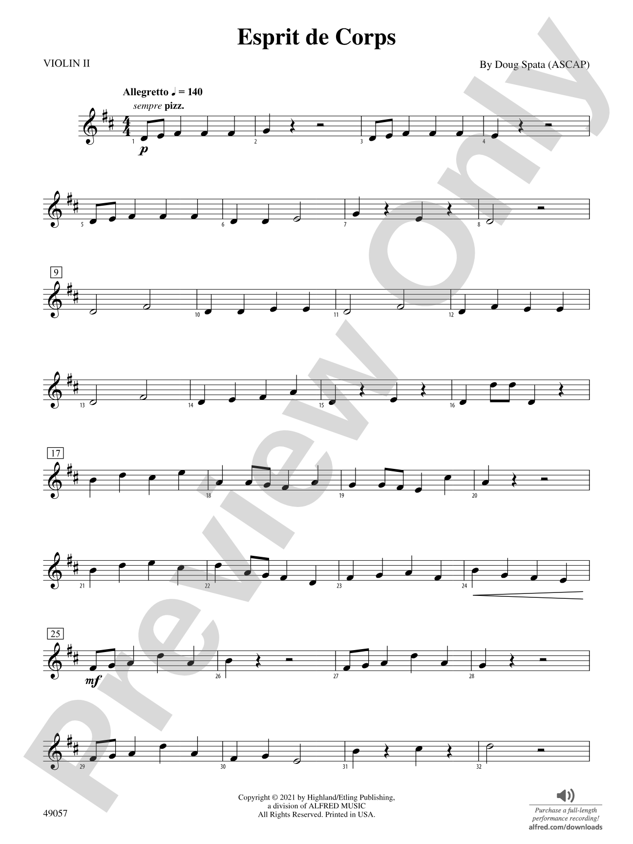 Esprit de Corps: 2nd Violin
