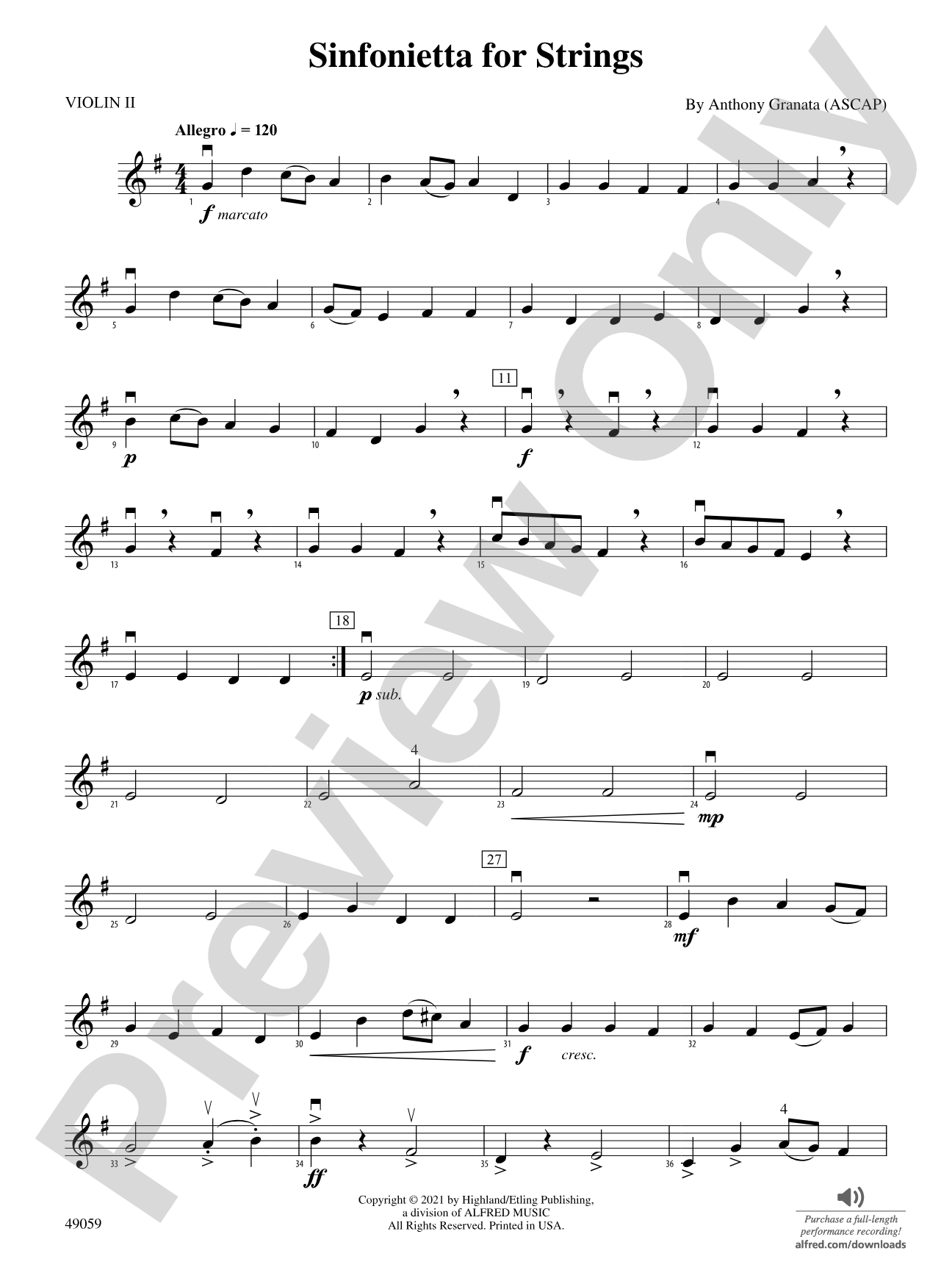 Sinfonietta for Strings: 2nd Violin