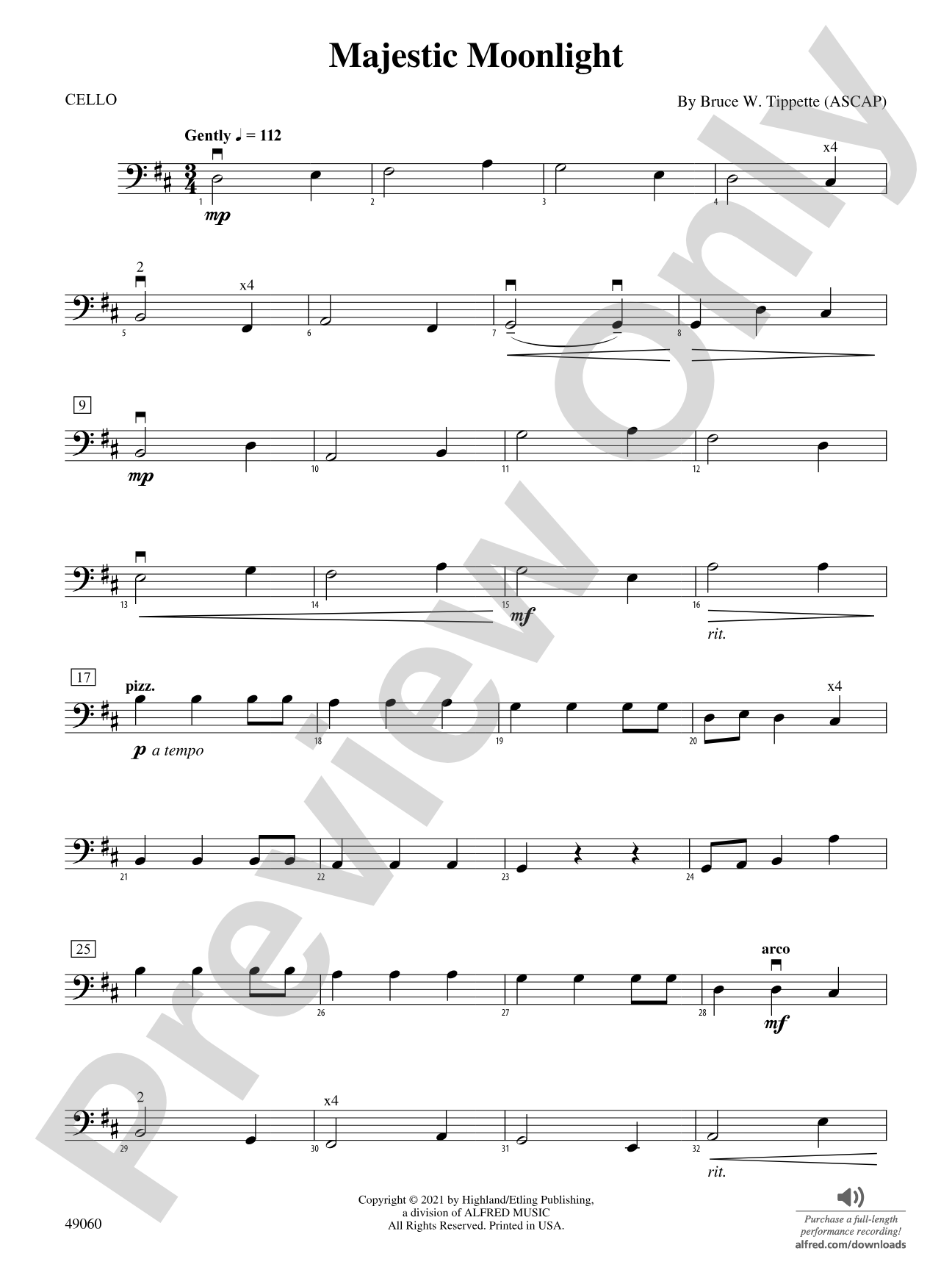 Majestic Moonlight: Cello