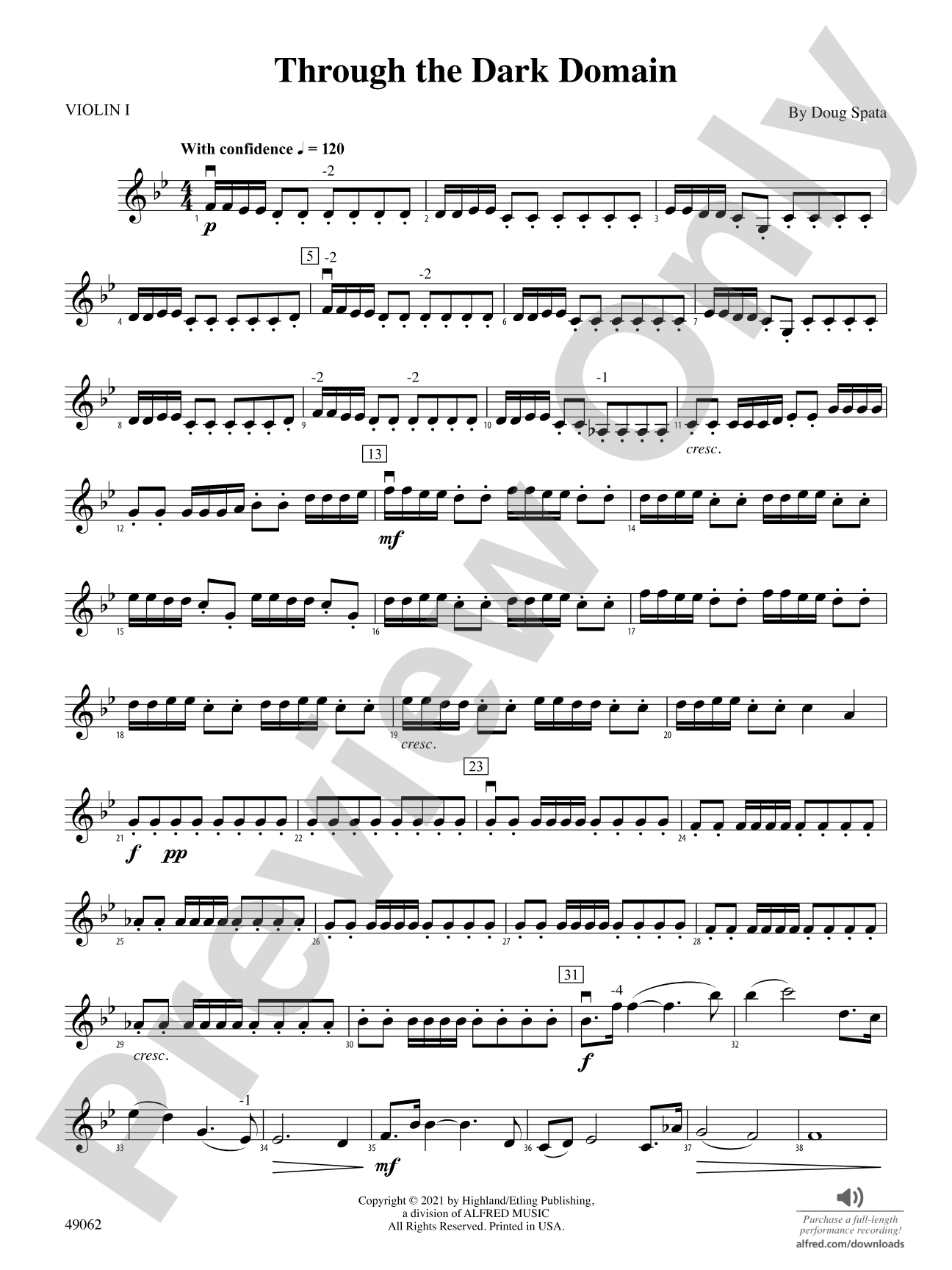 Through the Dark Domain: 1st Violin