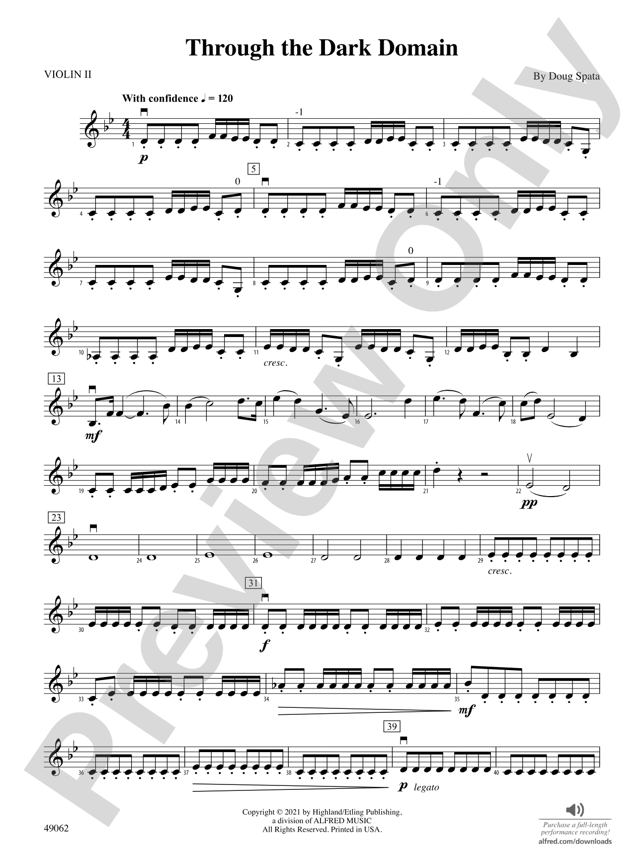 Through the Dark Domain: 2nd Violin