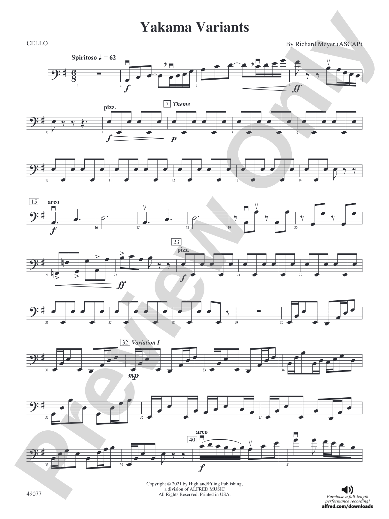 Yakama Variants: Cello