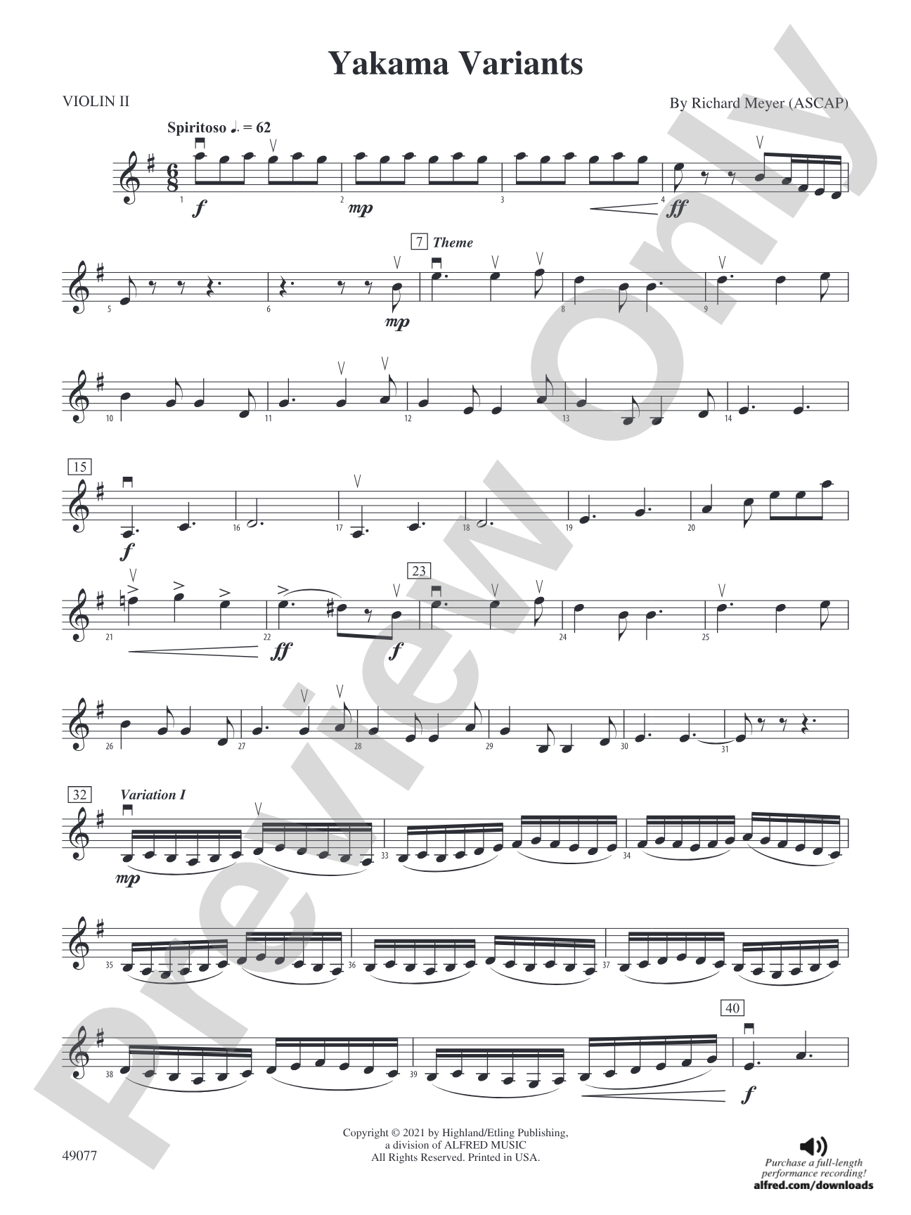 Yakama Variants: 2nd Violin