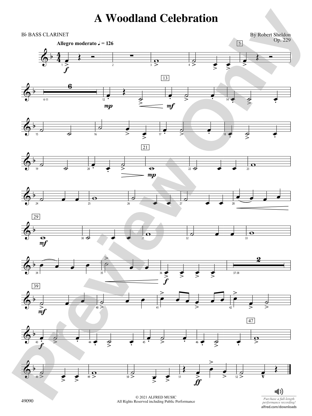 A Woodland Celebration: B-flat Bass Clarinet