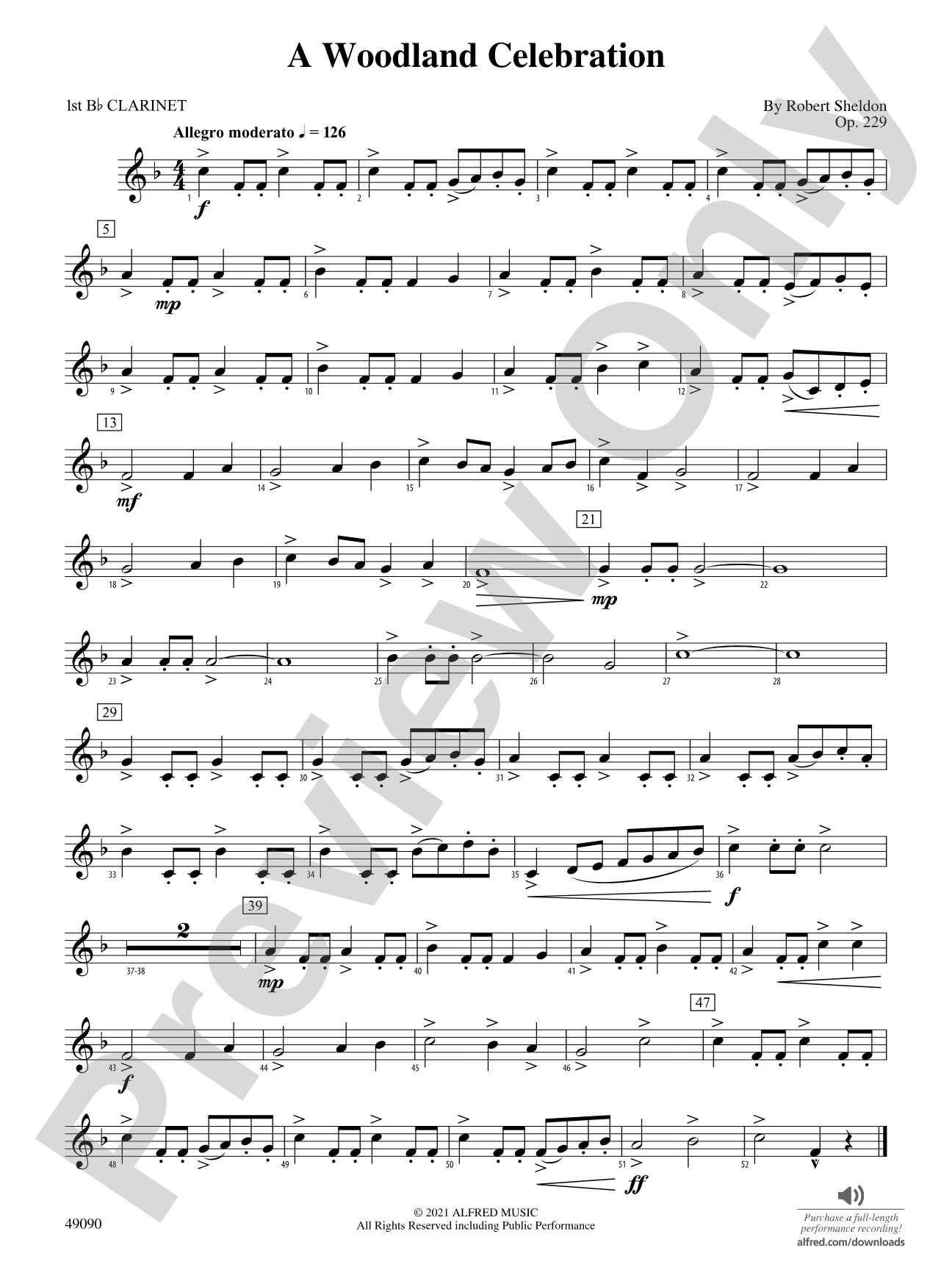 A Woodland Celebration: 1st B-flat Clarinet
