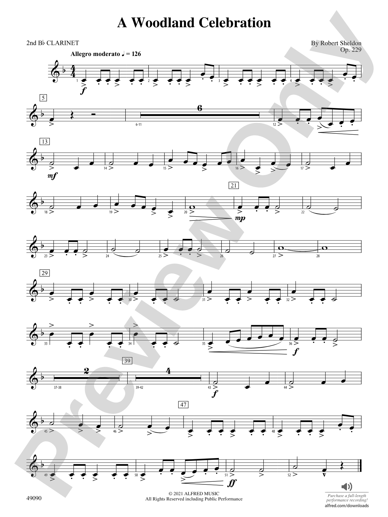 A Woodland Celebration: 2nd B-flat Clarinet