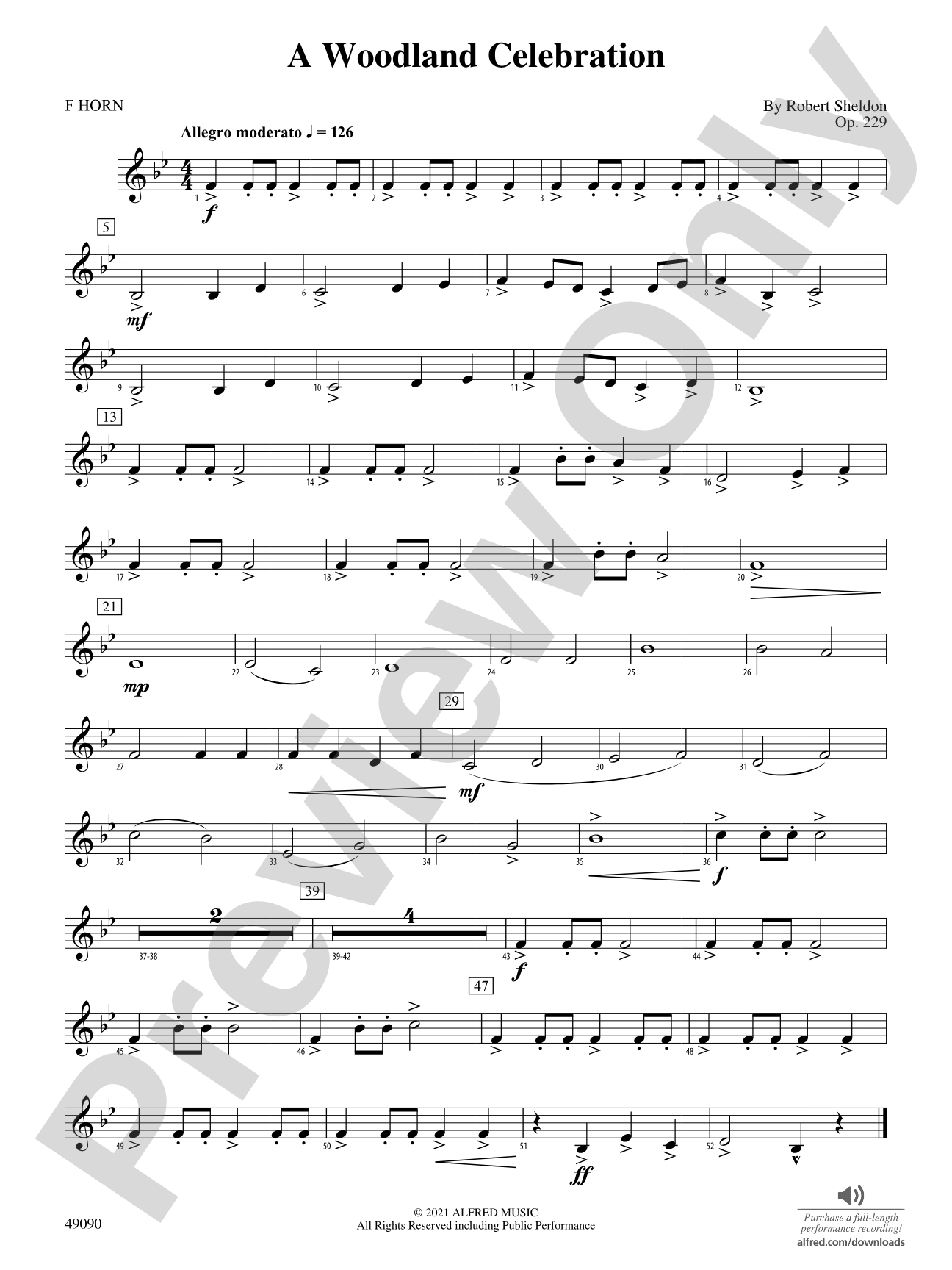 A Woodland Celebration: 1st F Horn