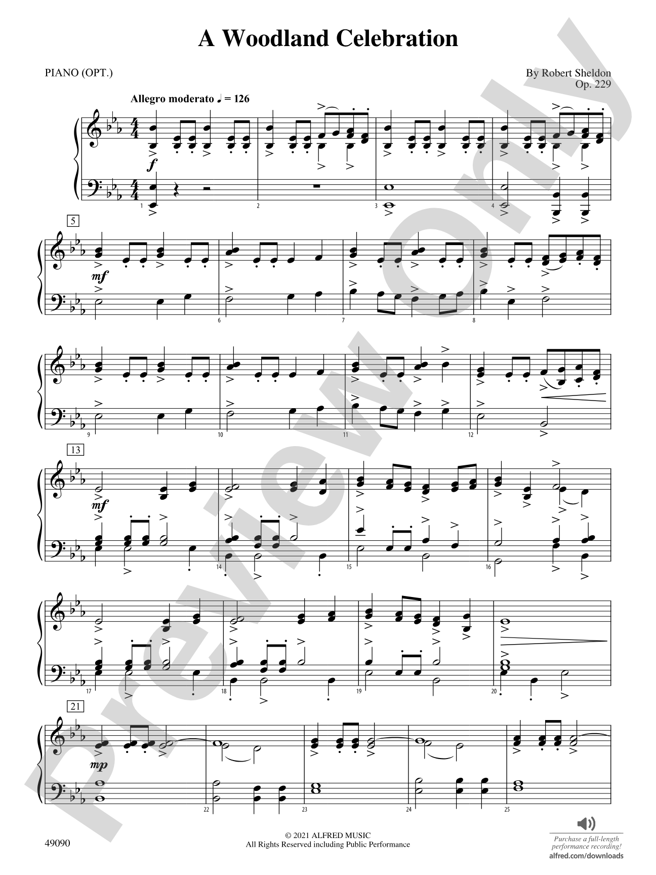 A Woodland Celebration: Piano Accompaniment