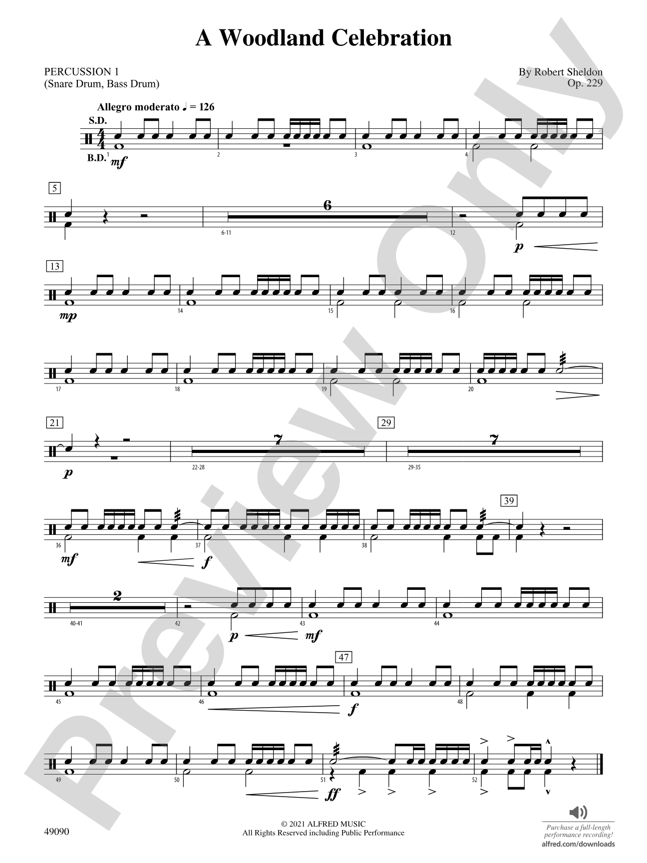 A Woodland Celebration: 1st Percussion