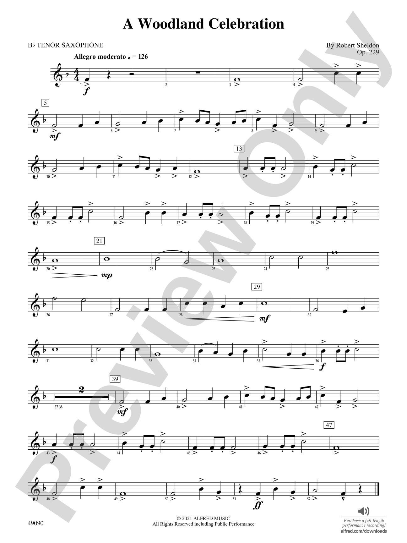 A Woodland Celebration: B-flat Tenor Saxophone