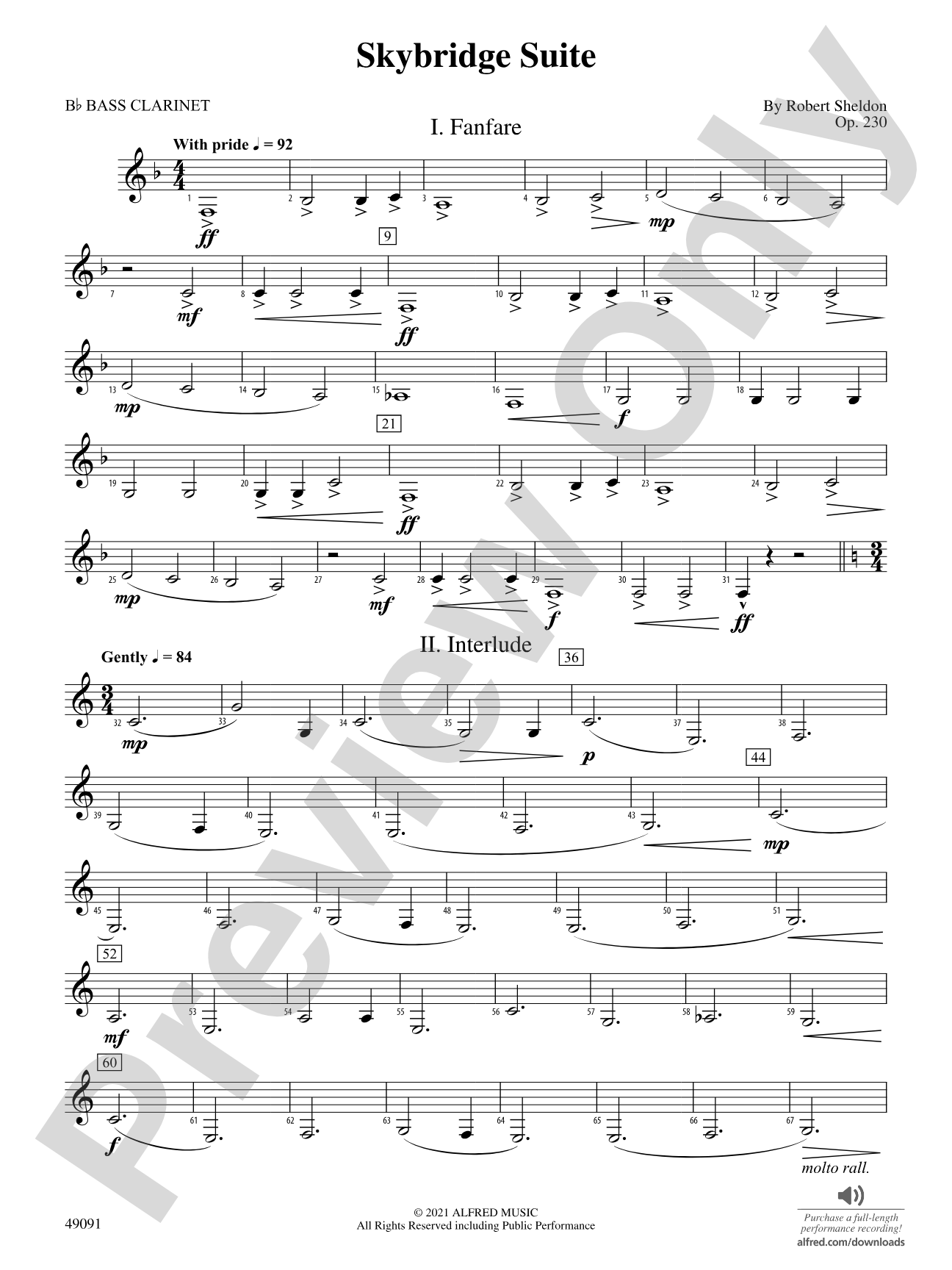 Skybridge Suite: B-flat Bass Clarinet