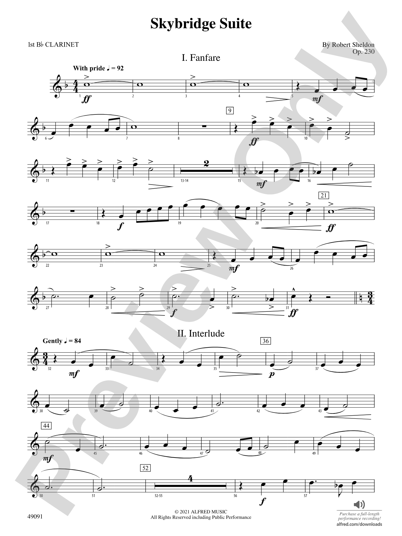 Skybridge Suite: 1st B-flat Clarinet
