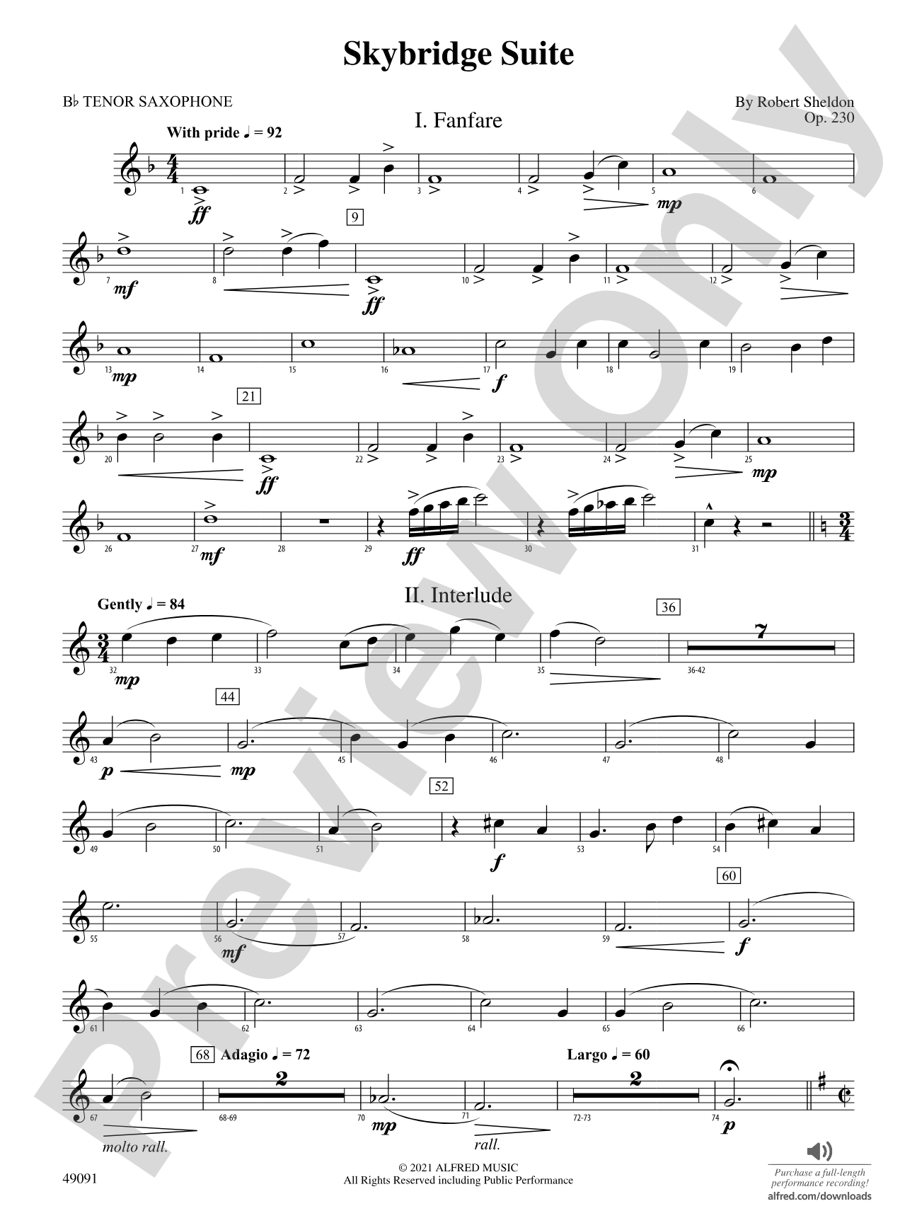 Skybridge Suite: B-flat Tenor Saxophone