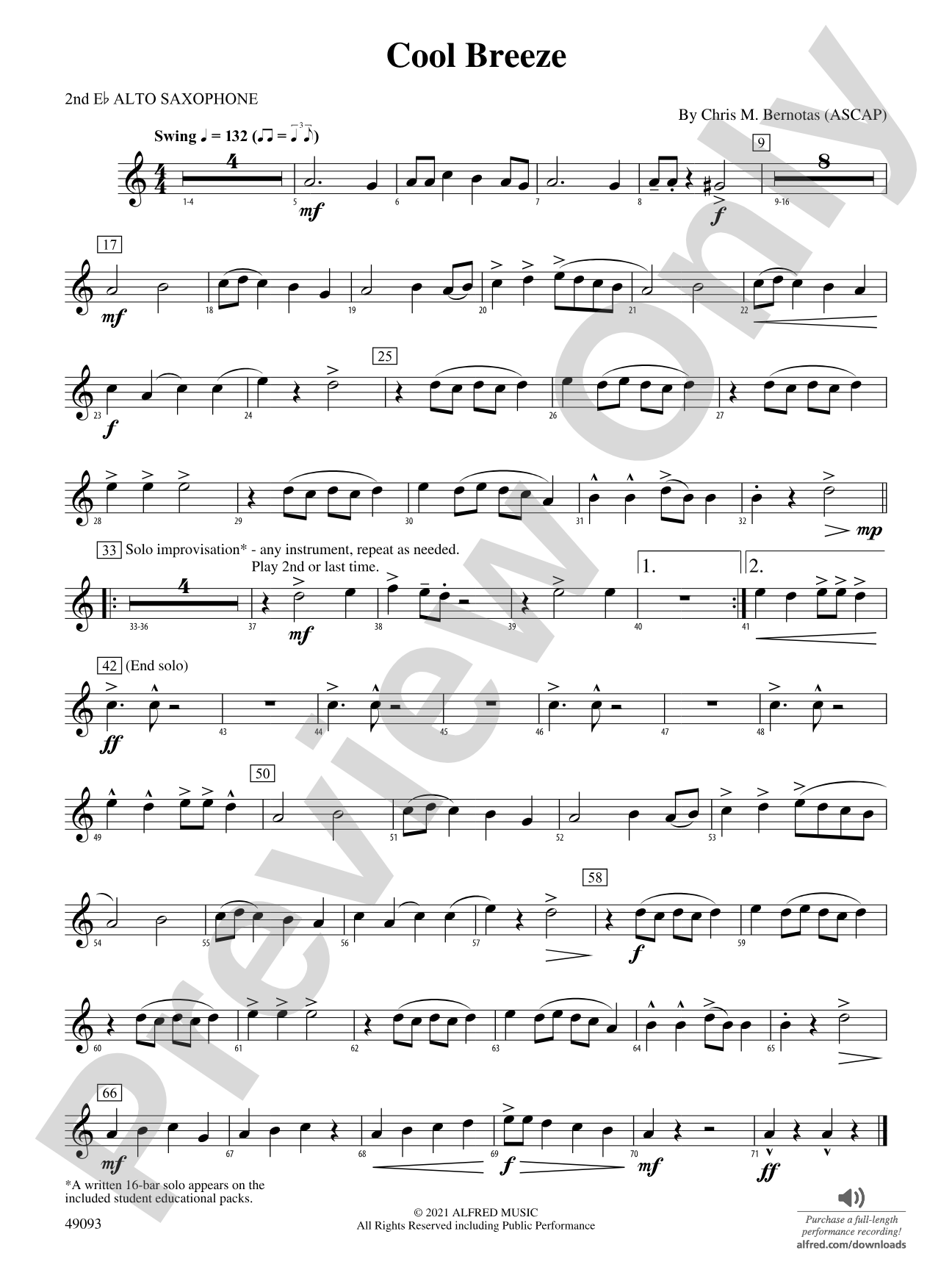 Cool Breeze: 2nd E-flat Alto Saxophone