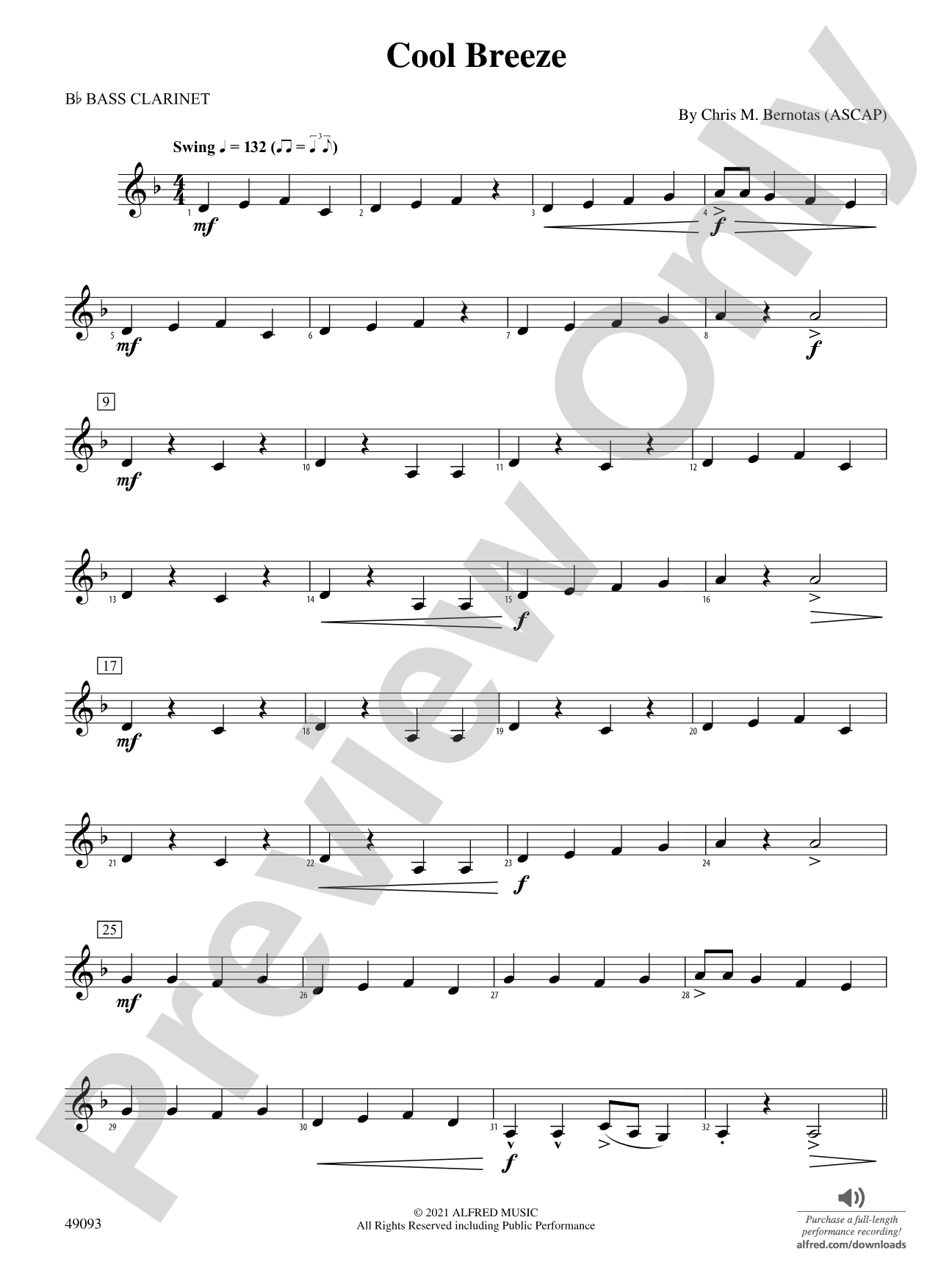 Cool Breeze: B-flat Bass Clarinet