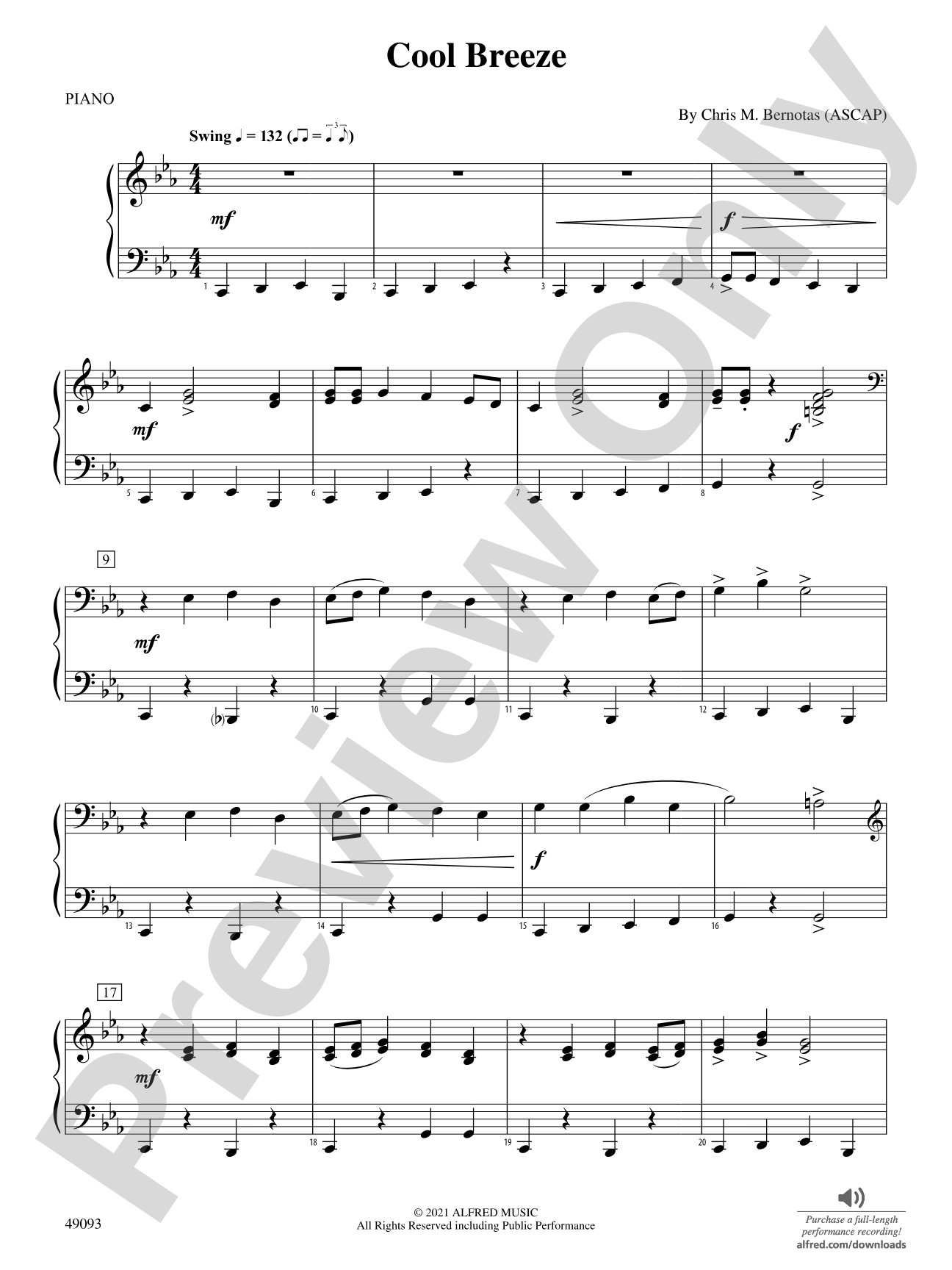 Cool Breeze: Piano Accompaniment