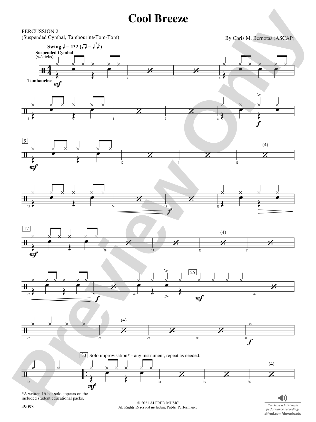 Cool Breeze: 2nd Percussion