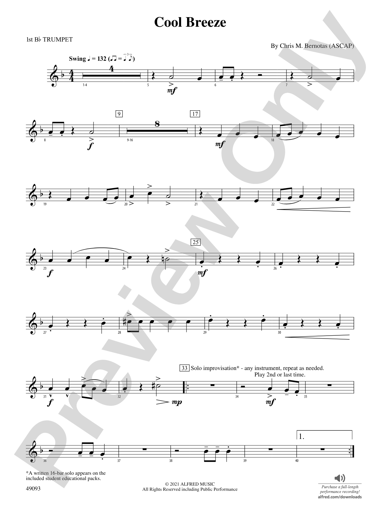 Cool Breeze: 1st B-flat Trumpet