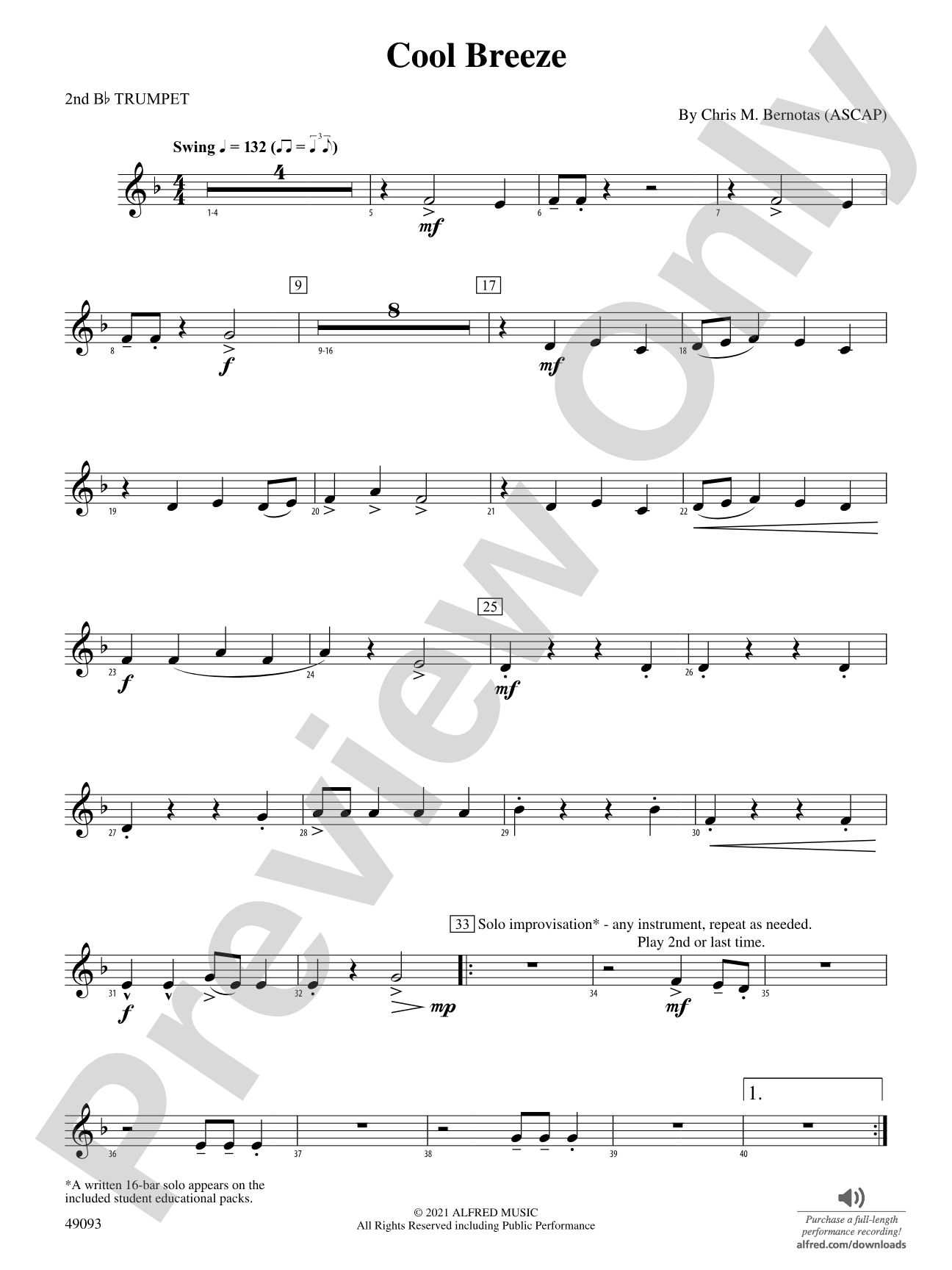 Cool Breeze: 2nd B-flat Trumpet
