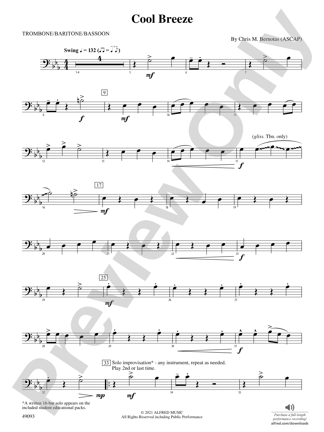 Cool Breeze: 1st Trombone