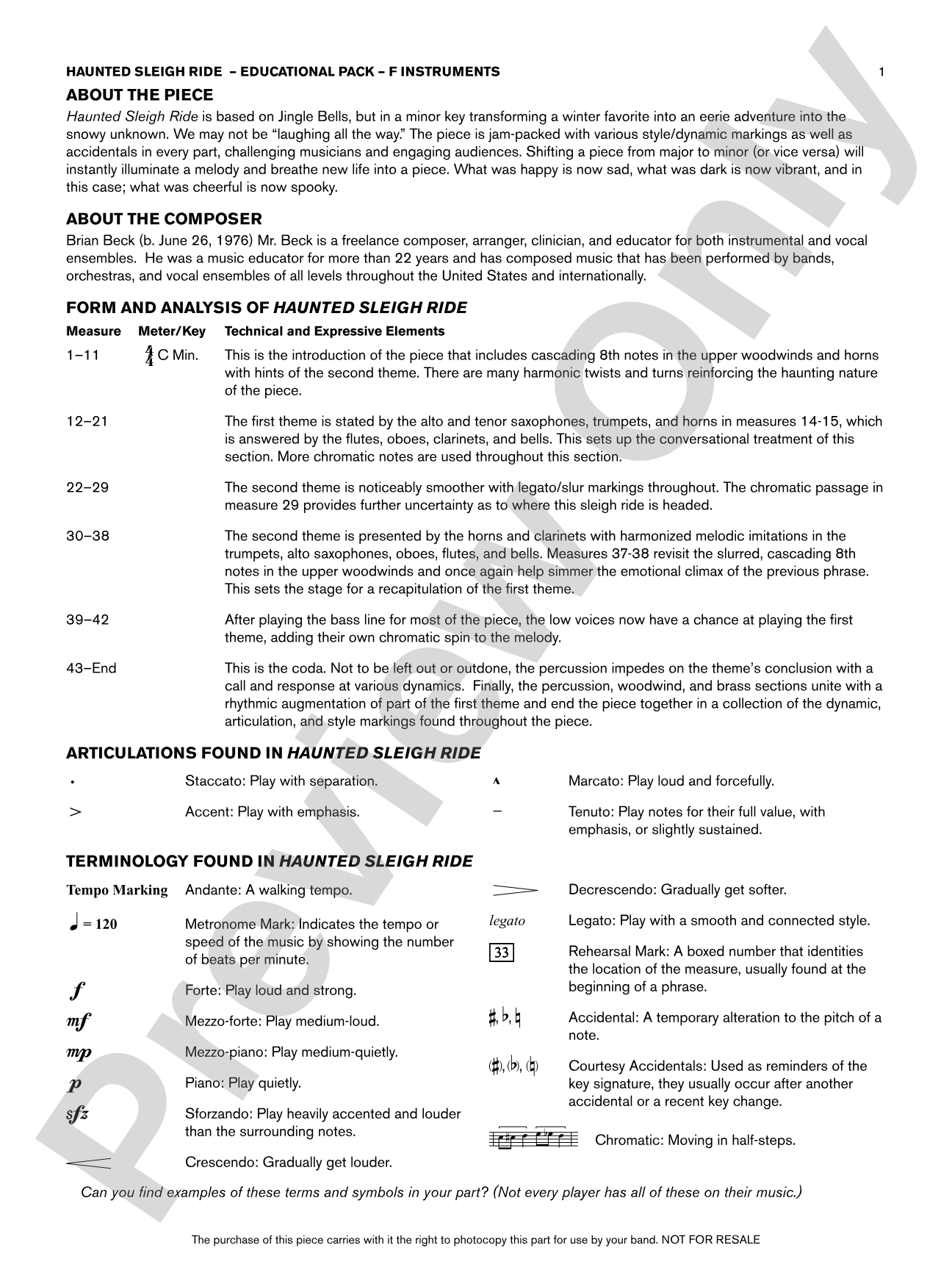 Haunted Sleigh Ride: F Educational Pack
