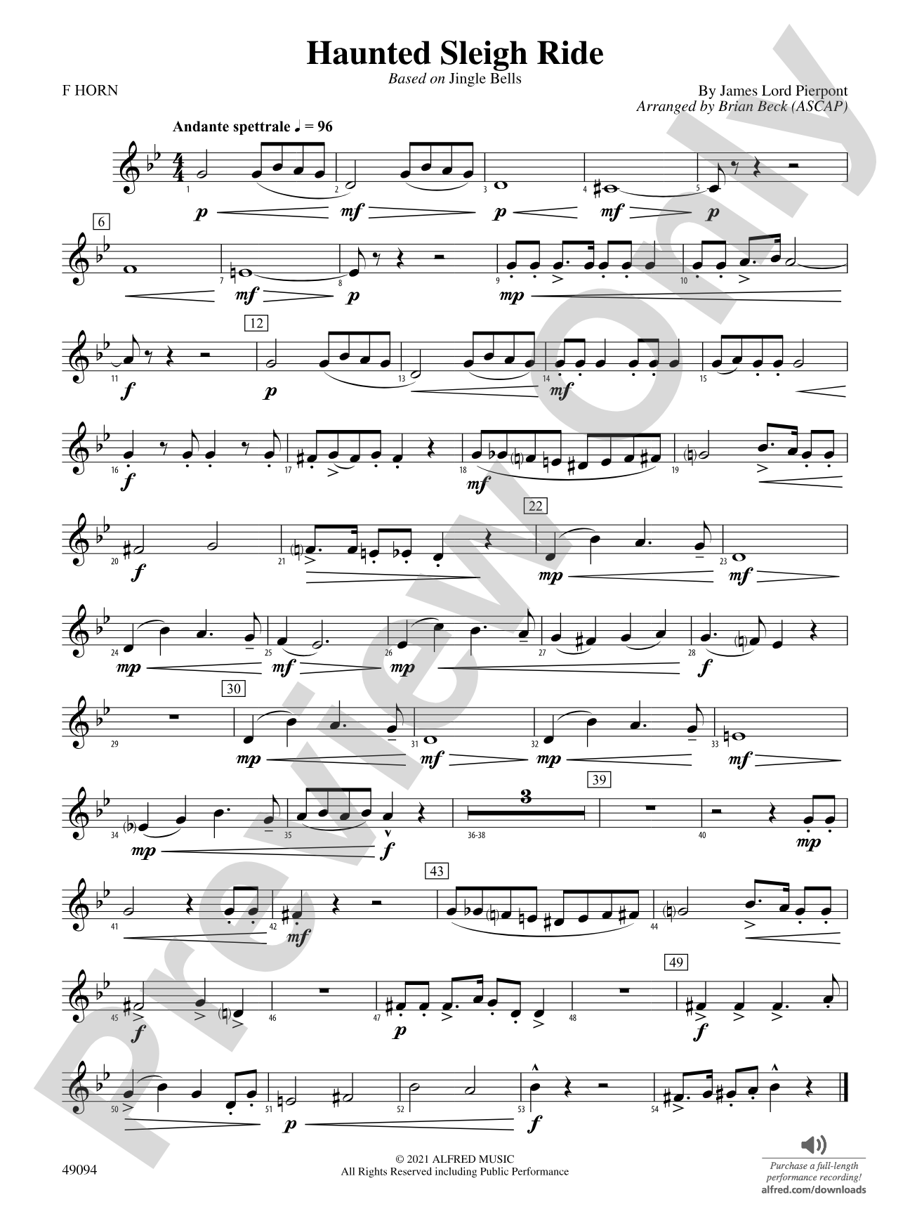 Haunted Sleigh Ride: 1st F Horn