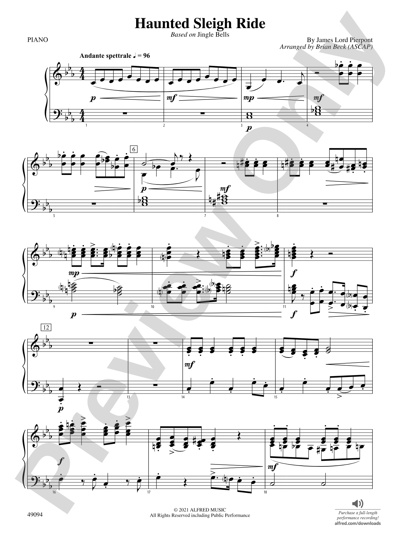 Haunted Sleigh Ride: Piano Accompaniment