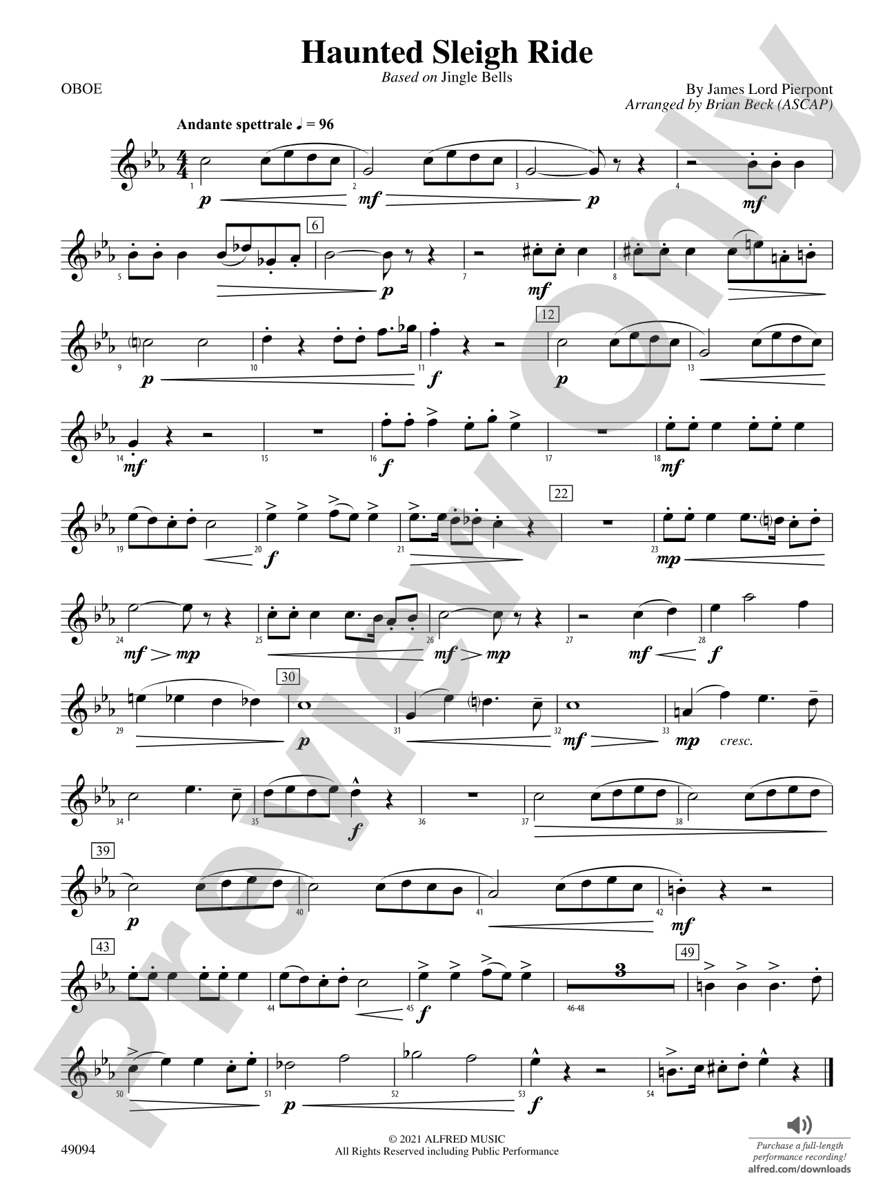 Haunted Sleigh Ride: Oboe