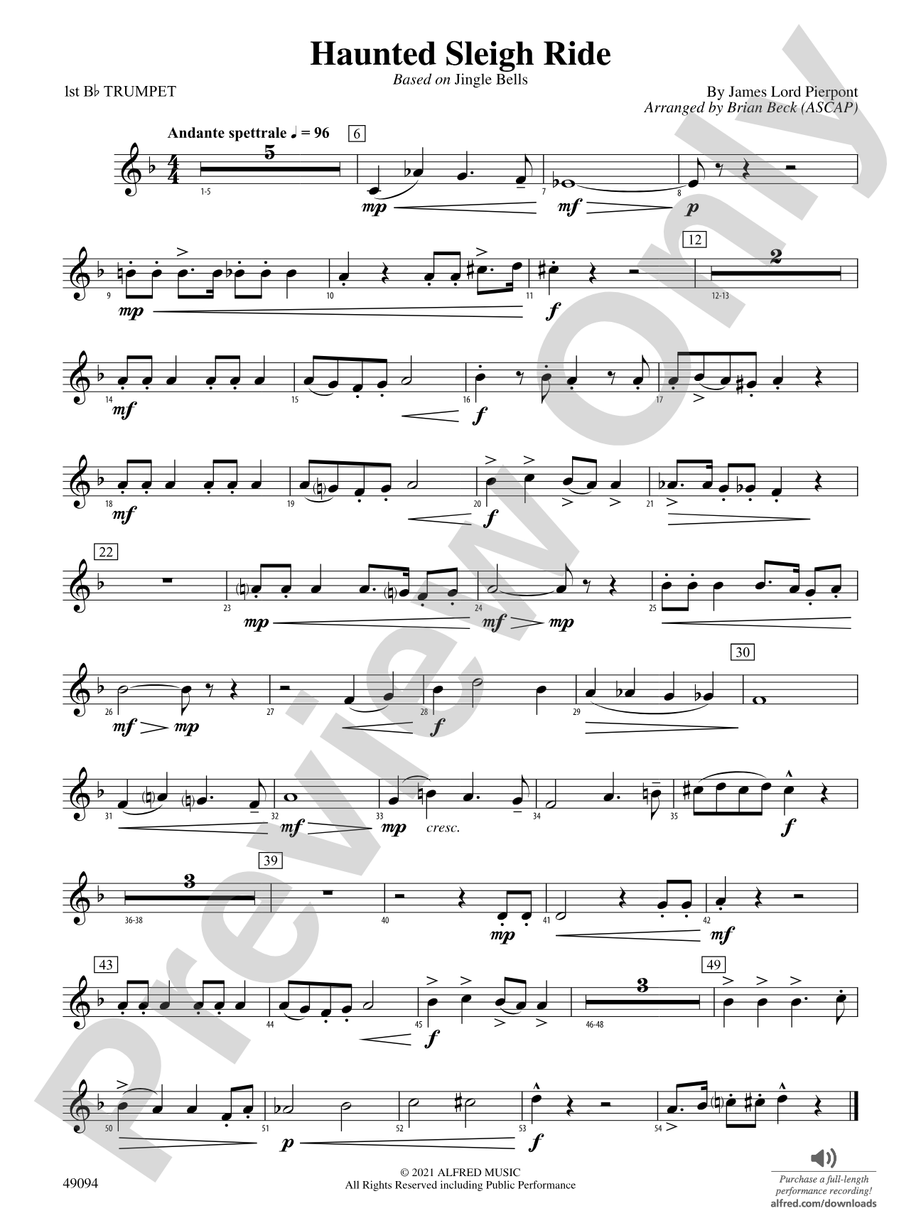 Haunted Sleigh Ride: 1st B-flat Trumpet