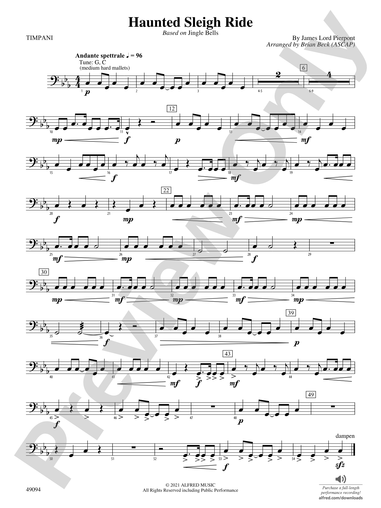 Haunted Sleigh Ride: Timpani