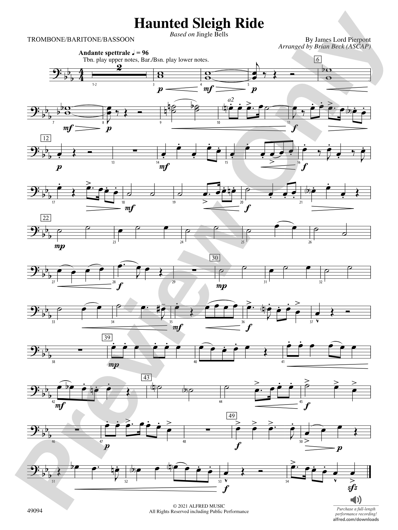 Haunted Sleigh Ride: 1st Trombone