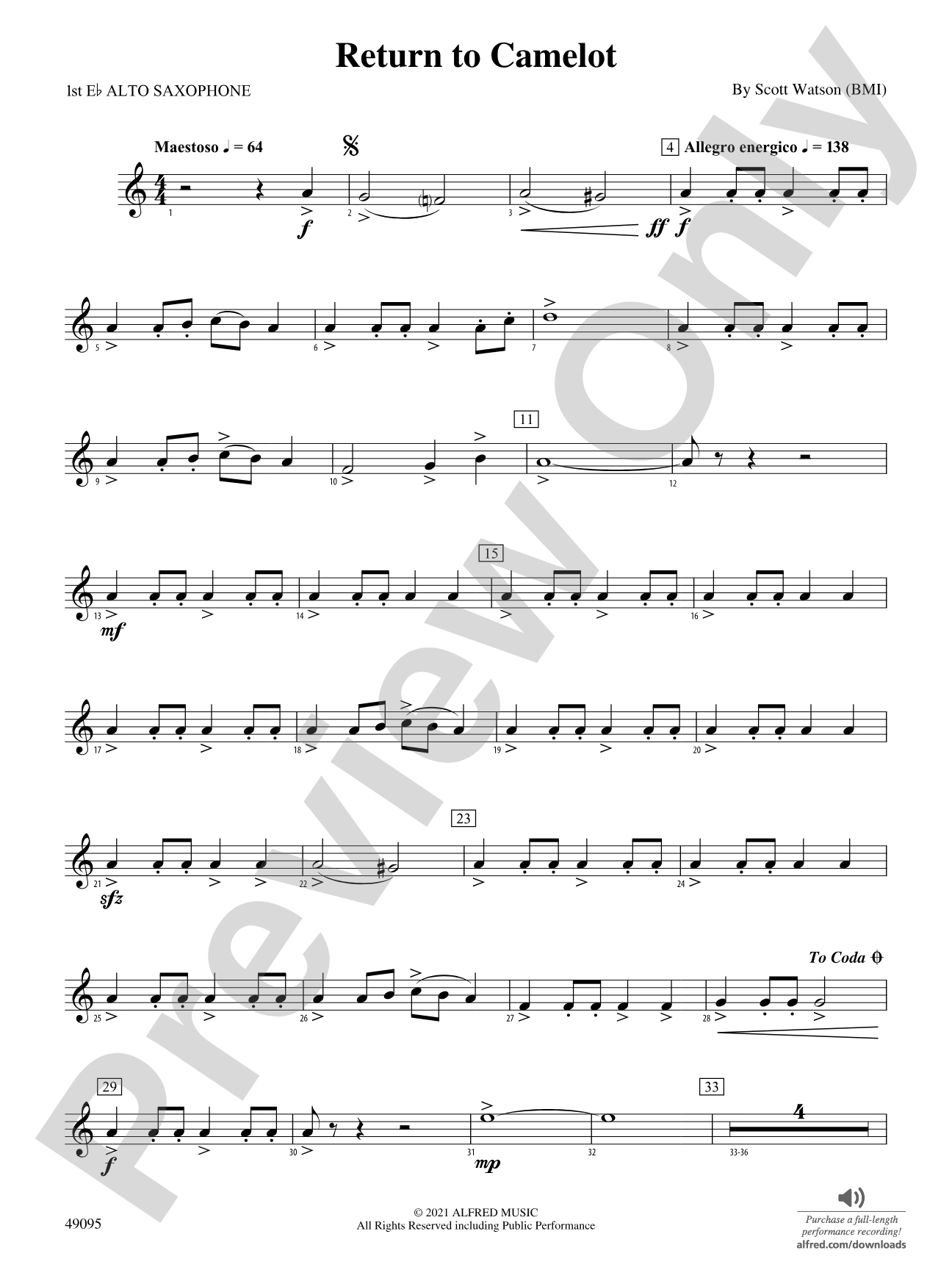 Return to Camelot: E-flat Alto Saxophone