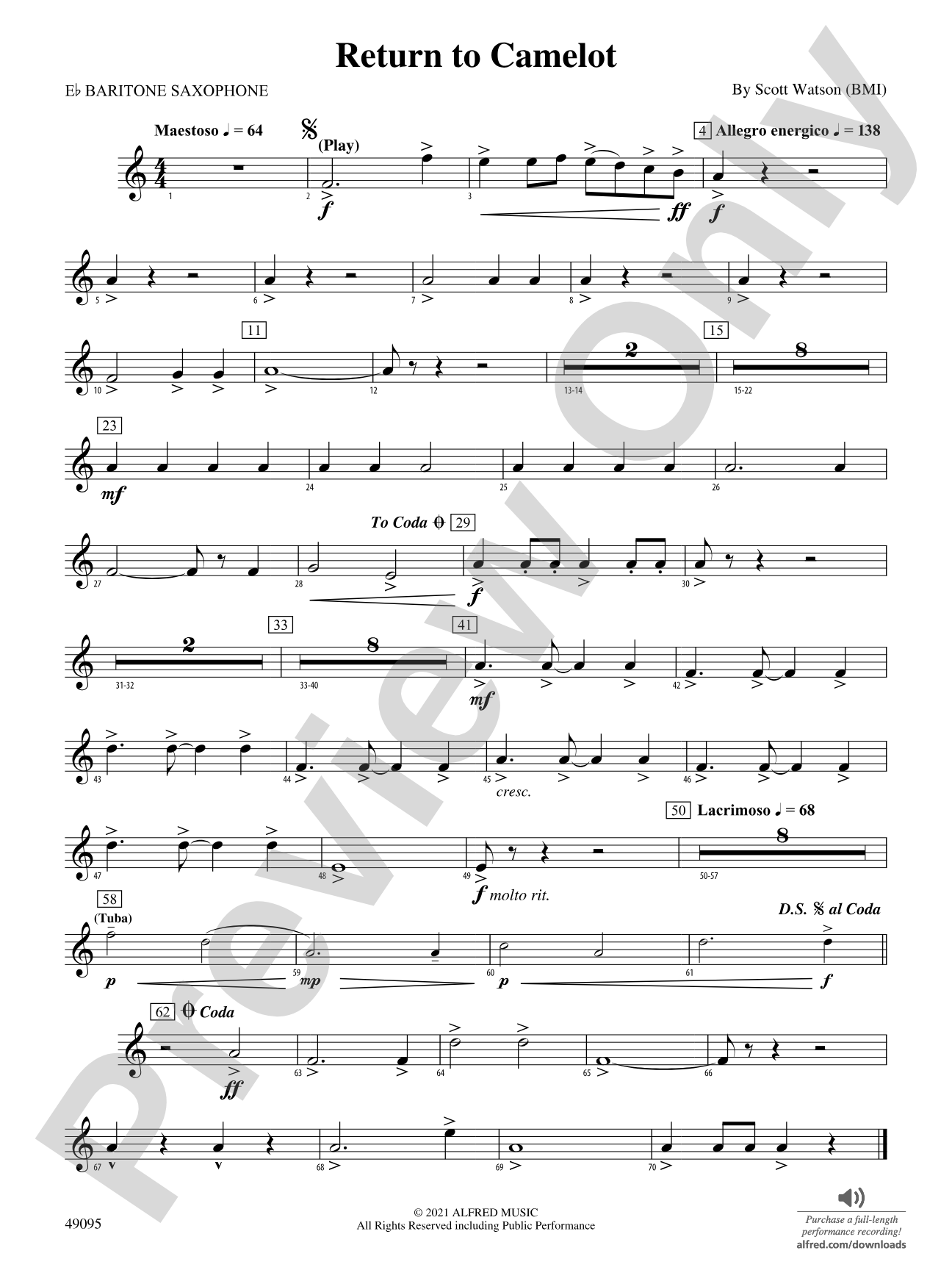 Return to Camelot: E-flat Baritone Saxophone