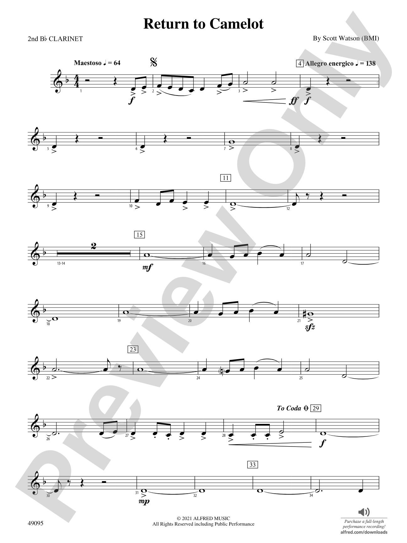 Return to Camelot: 2nd B-flat Clarinet