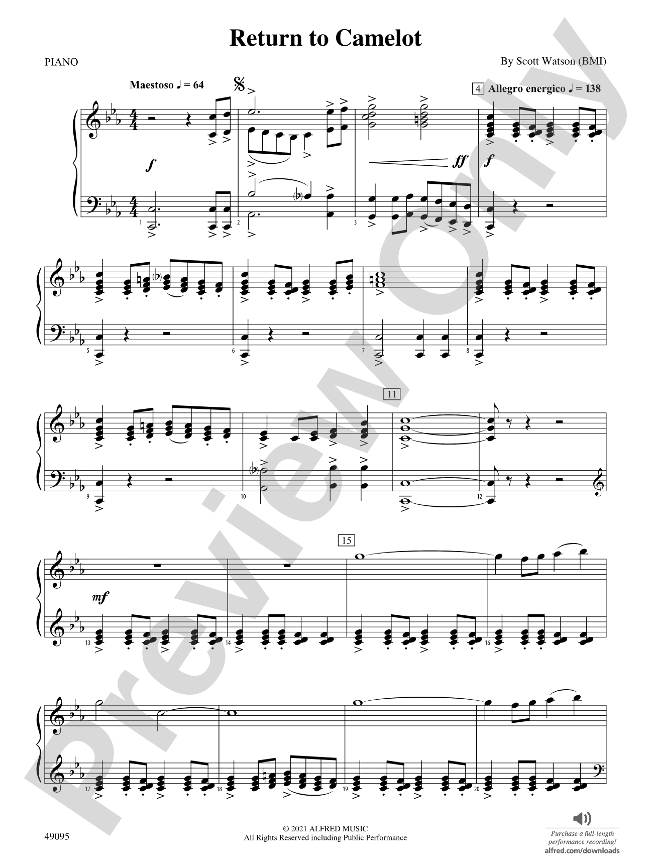 Return to Camelot: Piano Accompaniment