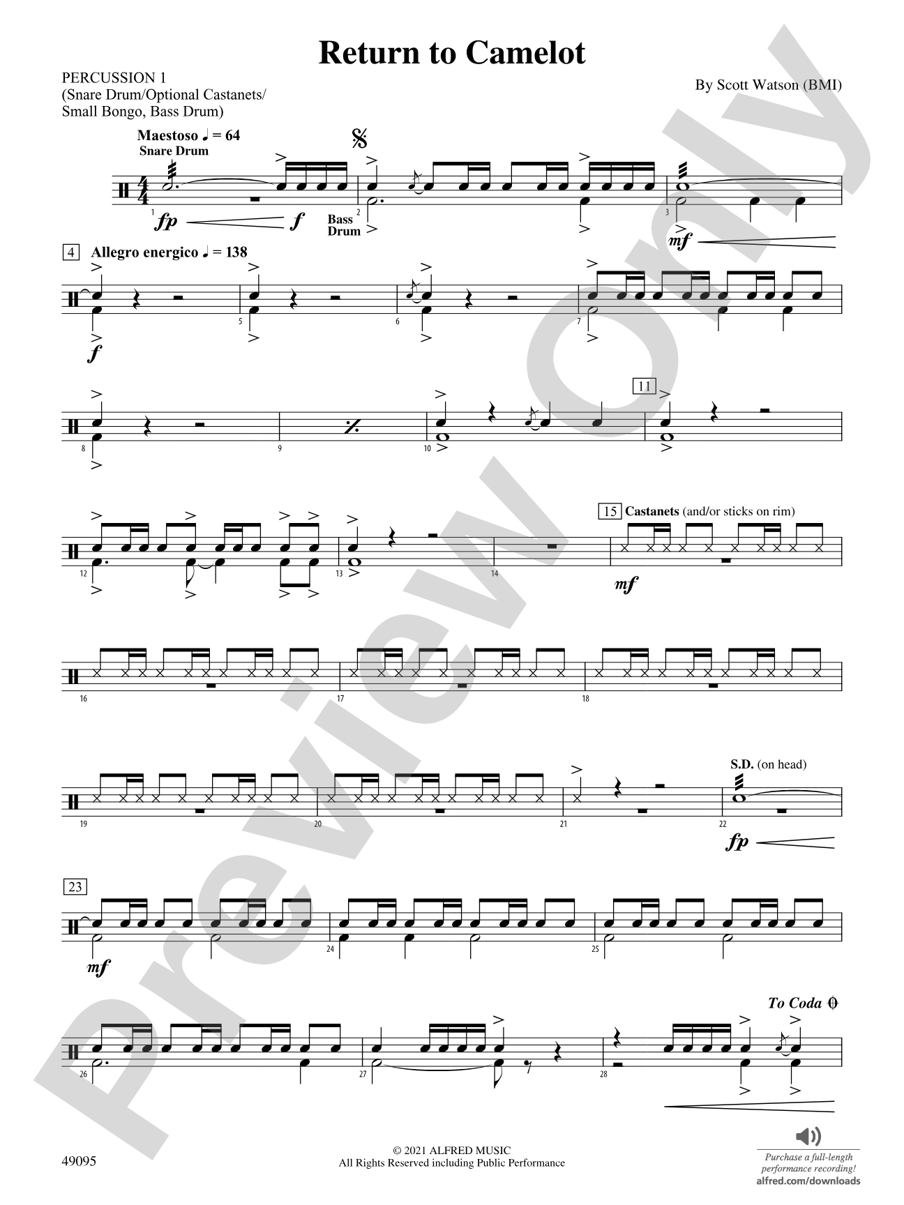 Return to Camelot: 1st Percussion