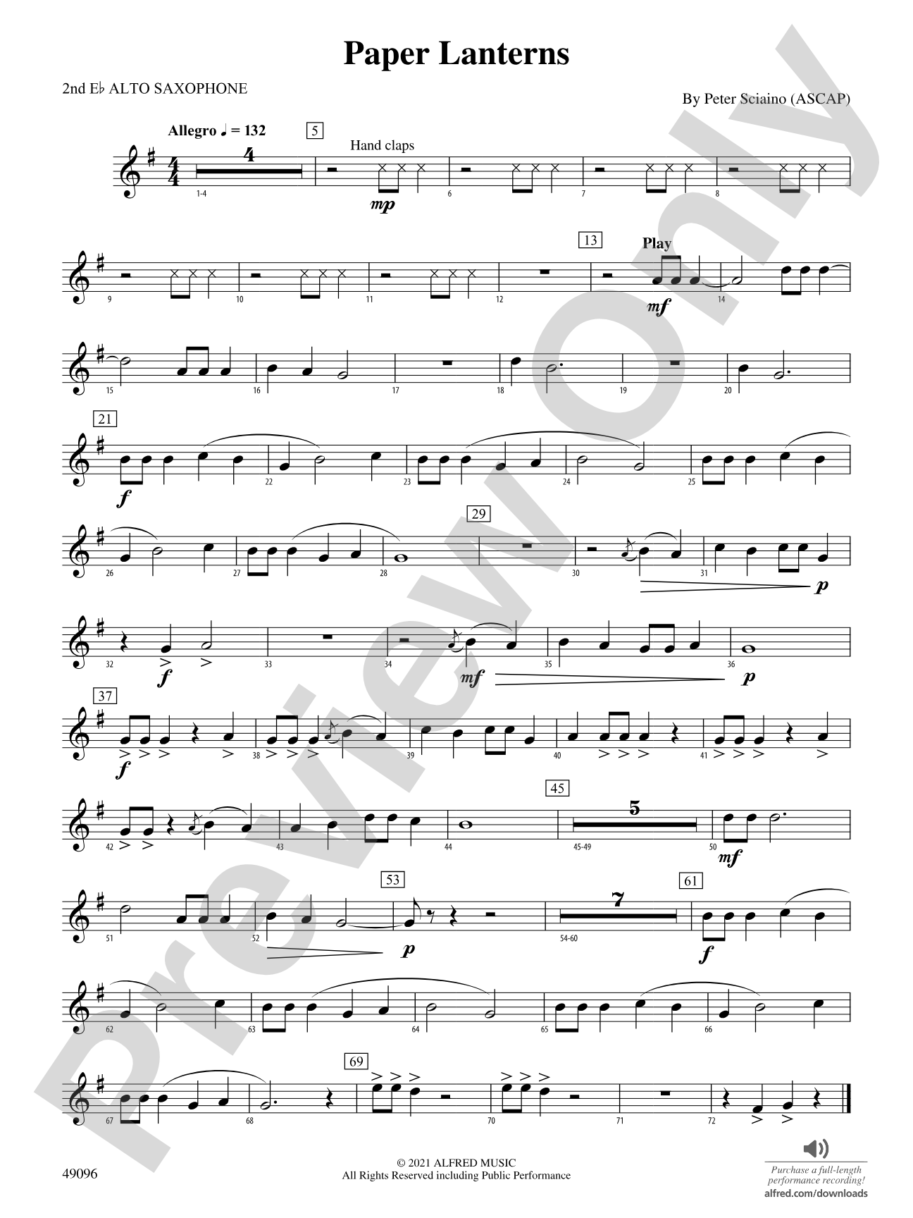 Paper Lanterns: 2nd E-flat Alto Saxophone