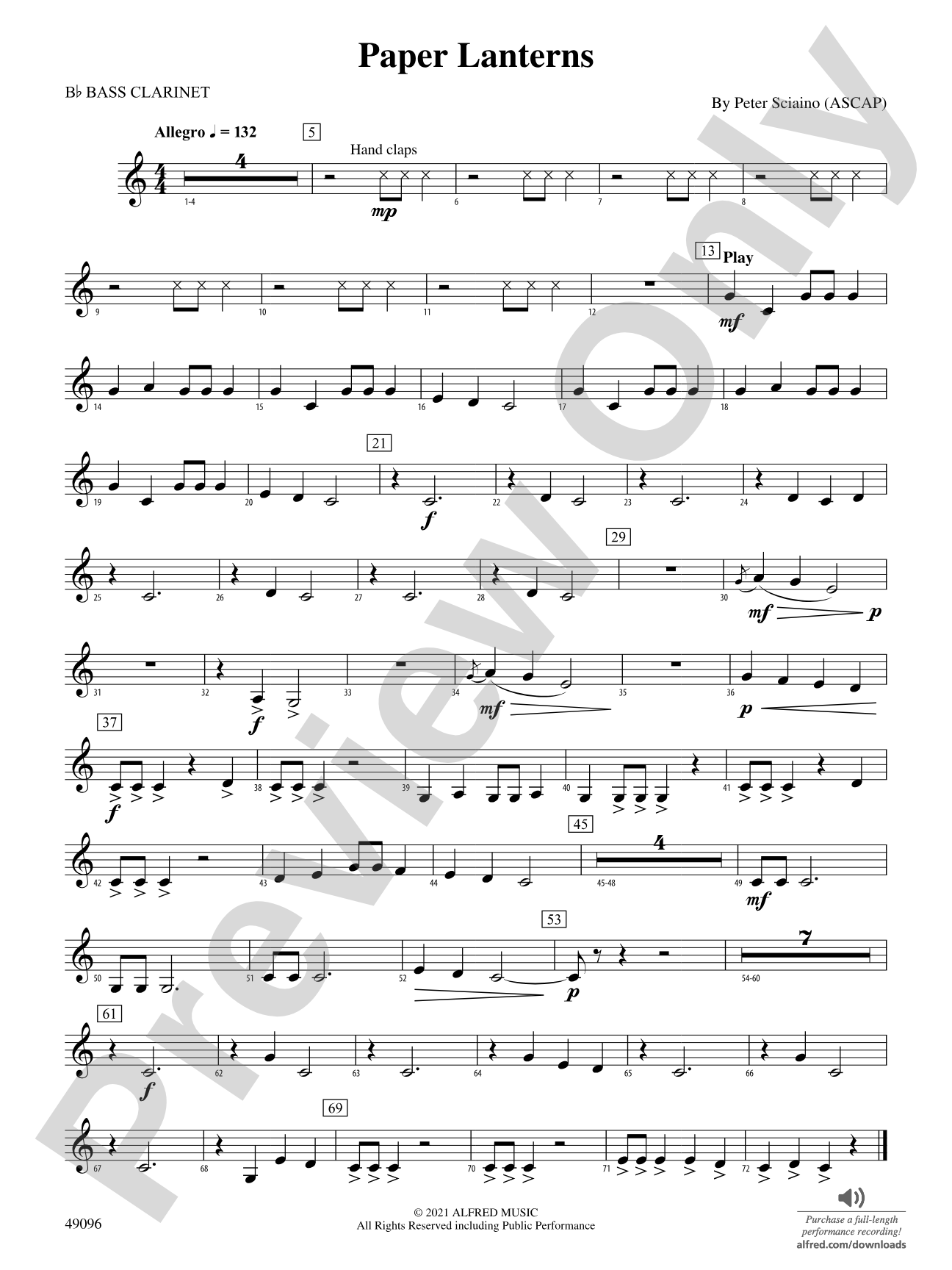 Paper Lanterns: B-flat Bass Clarinet