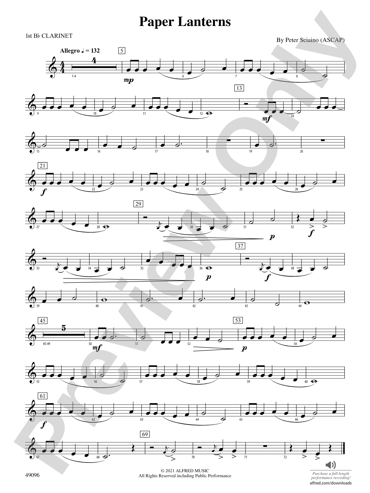 Paper Lanterns: 1st B-flat Clarinet