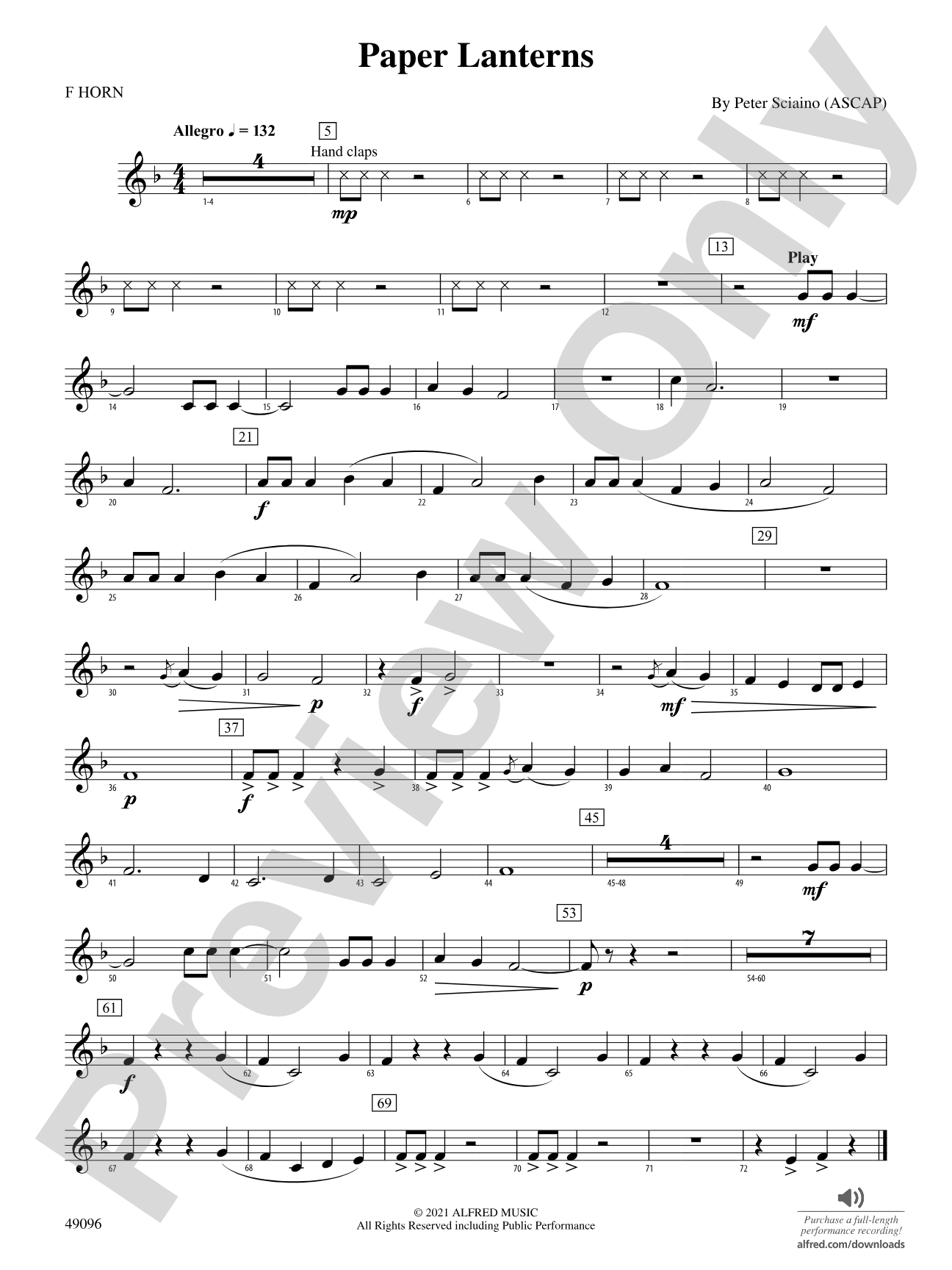 Paper Lanterns: 1st F Horn