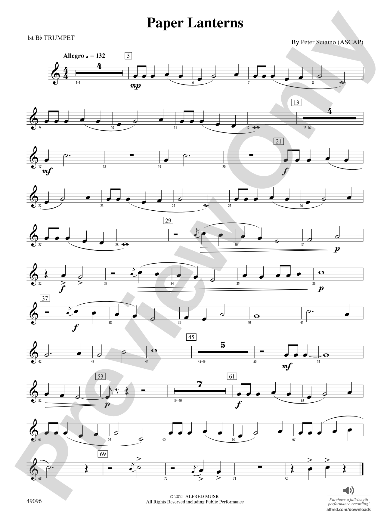 Paper Lanterns: 1st B-flat Trumpet