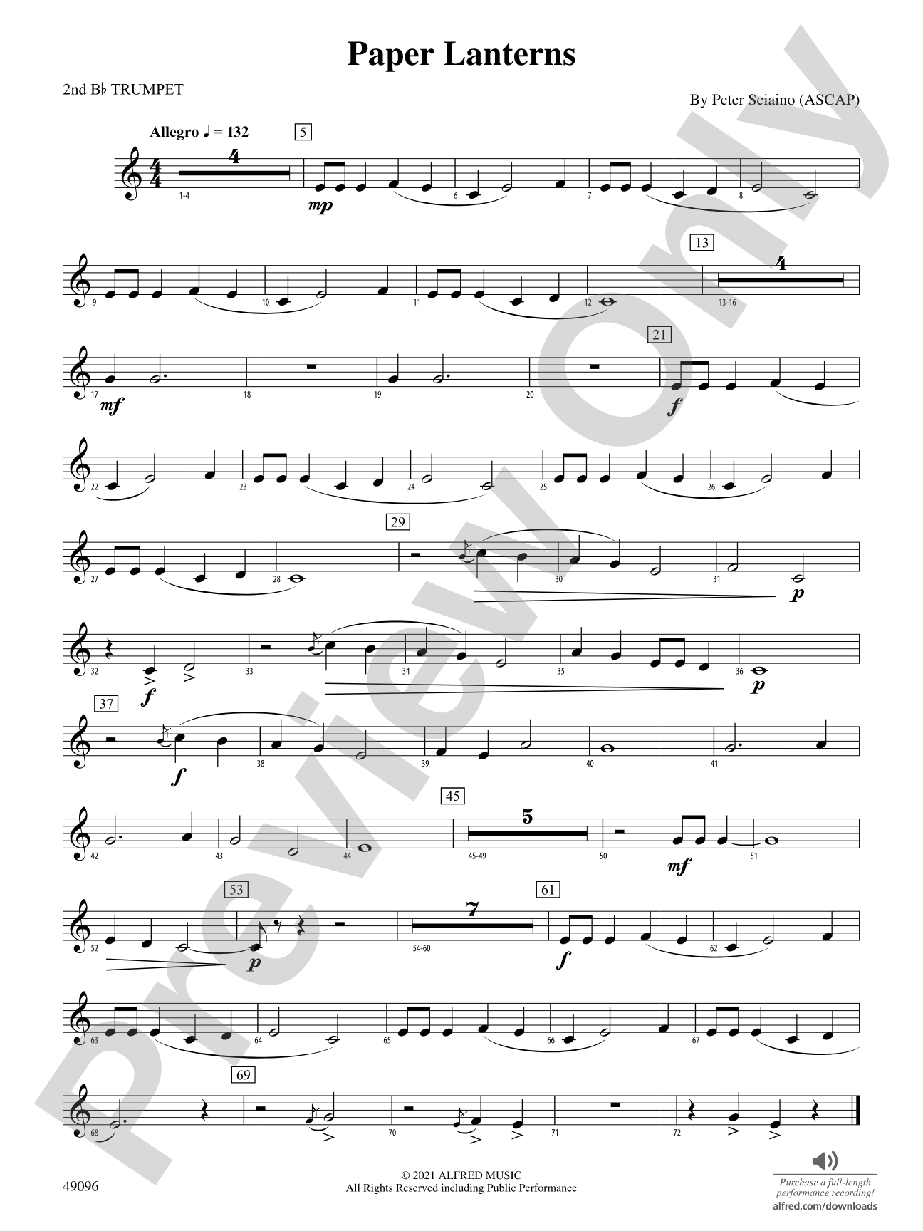 Paper Lanterns: 2nd B-flat Trumpet