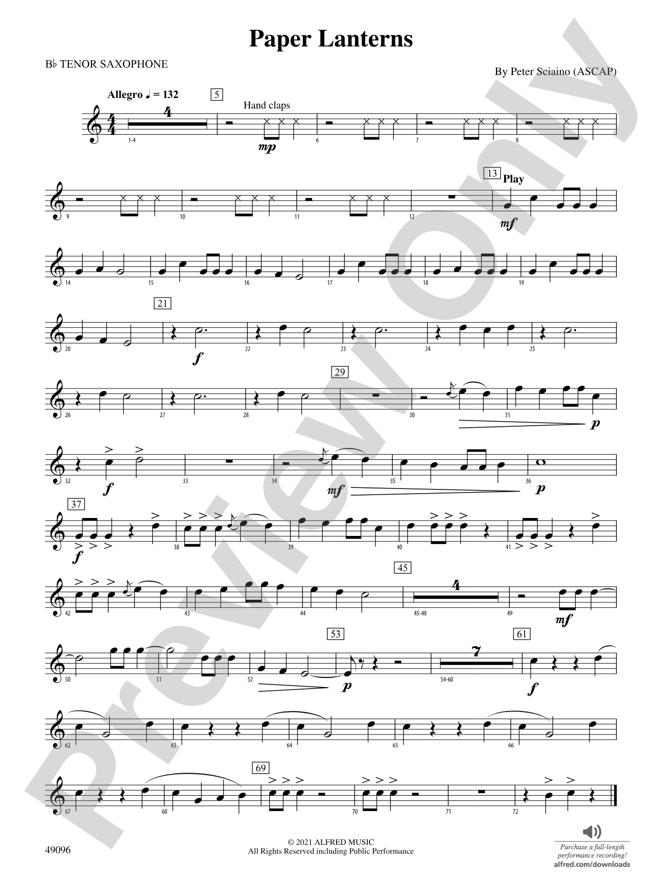 Paper Lanterns: B-flat Tenor Saxophone