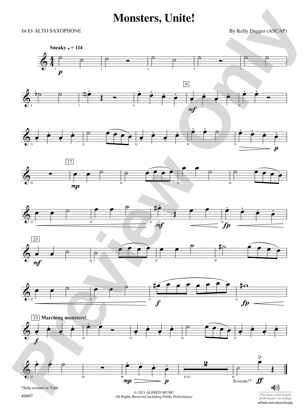 Monsters, Unite!: E-flat Alto Saxophone
